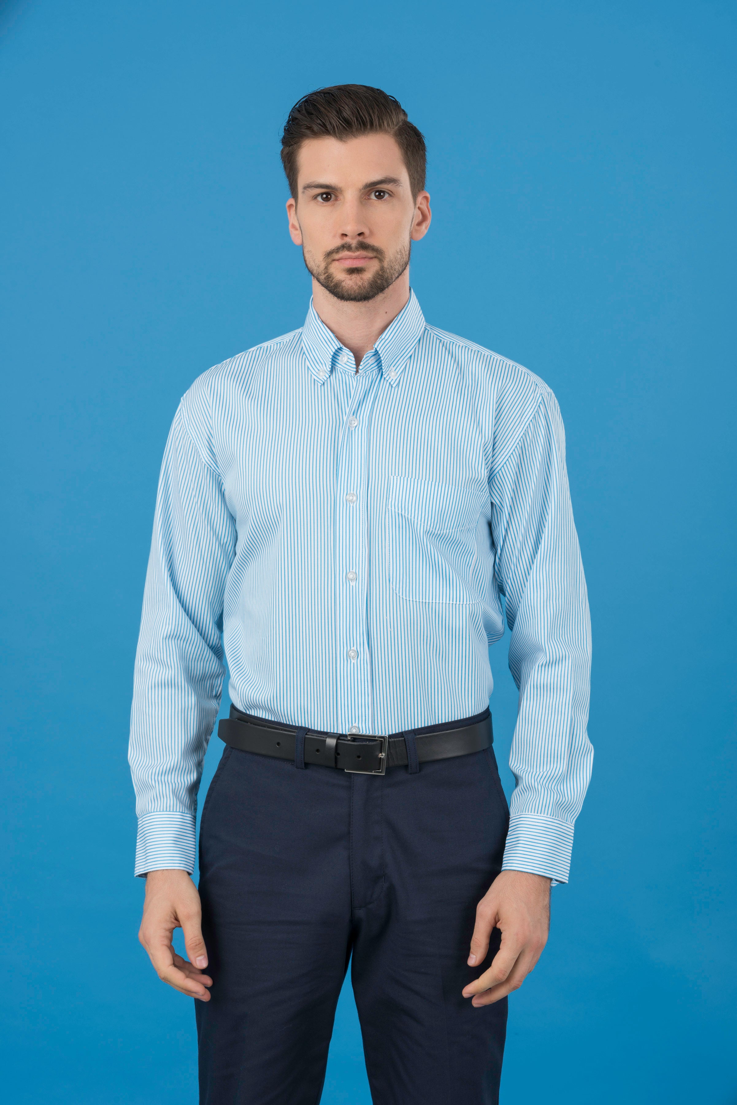 CAMISA MILAN TURQUESA MANGA LARGA