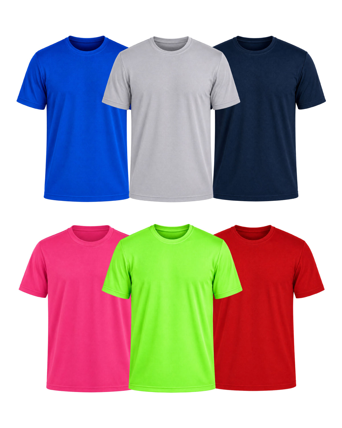 Pack 6 Playera Cuello Redondo Hombre Crew