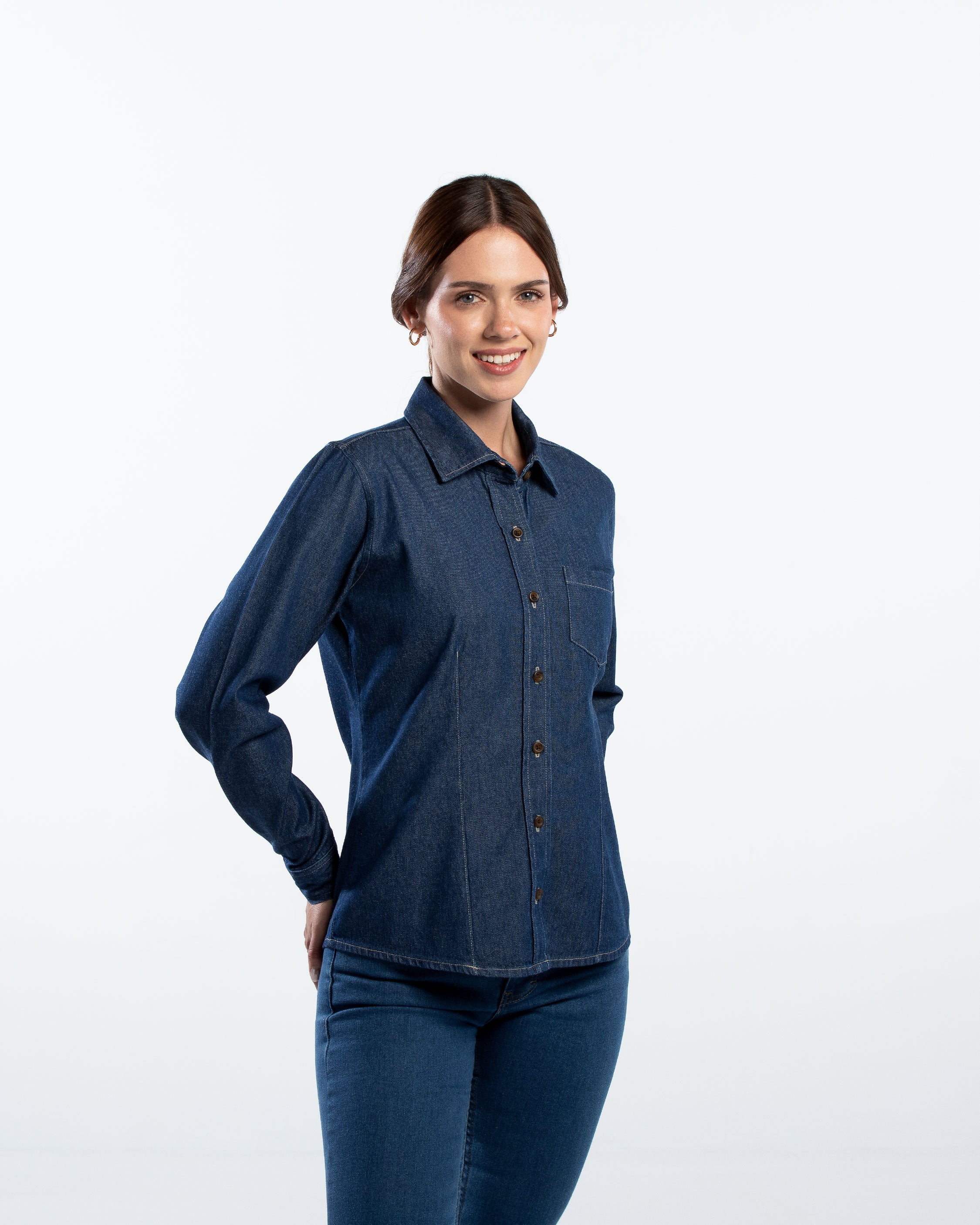 Blusa Mujer Mezclilla Manga Larga Stone