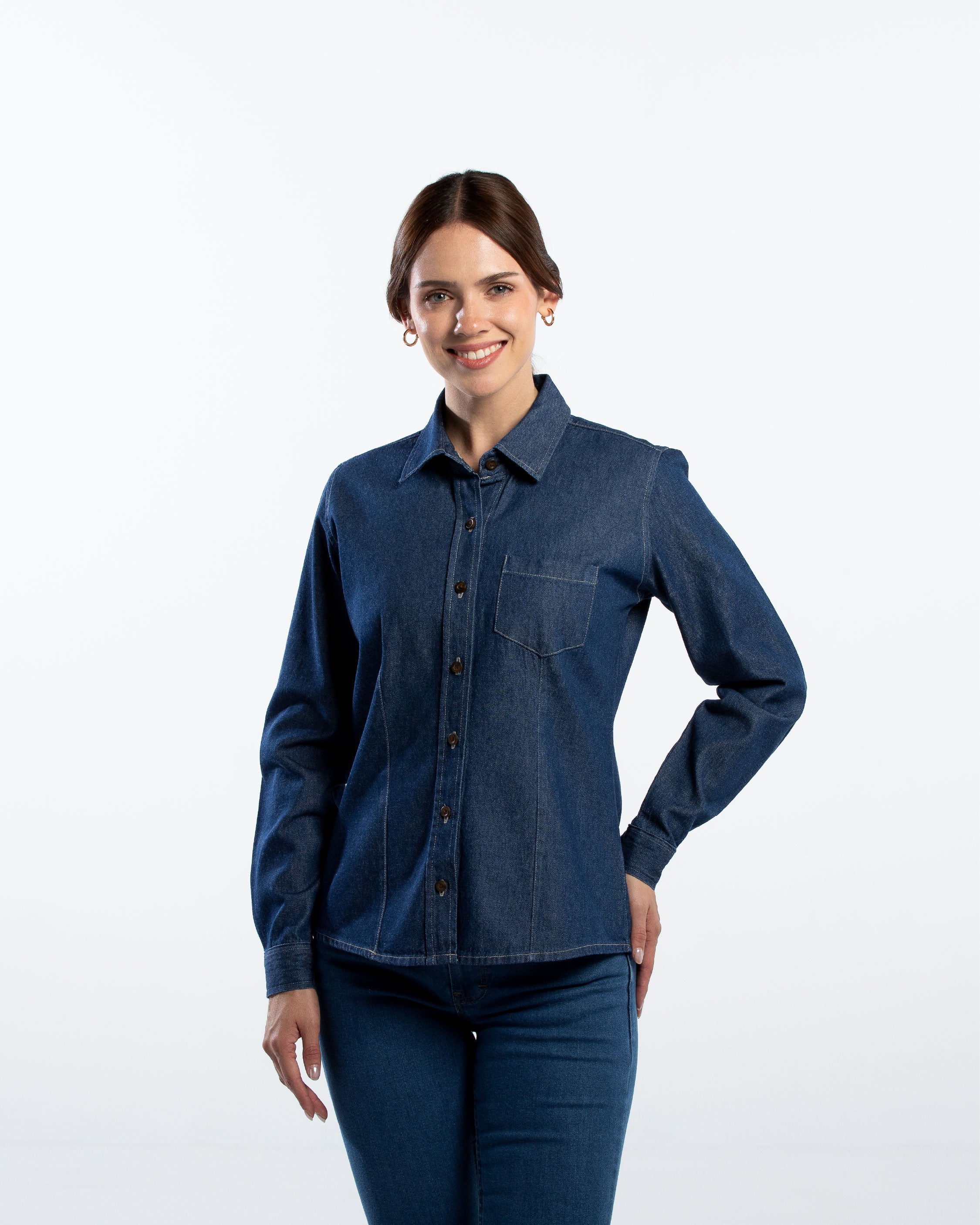 Blusa Mujer Mezclilla Manga Larga Stone