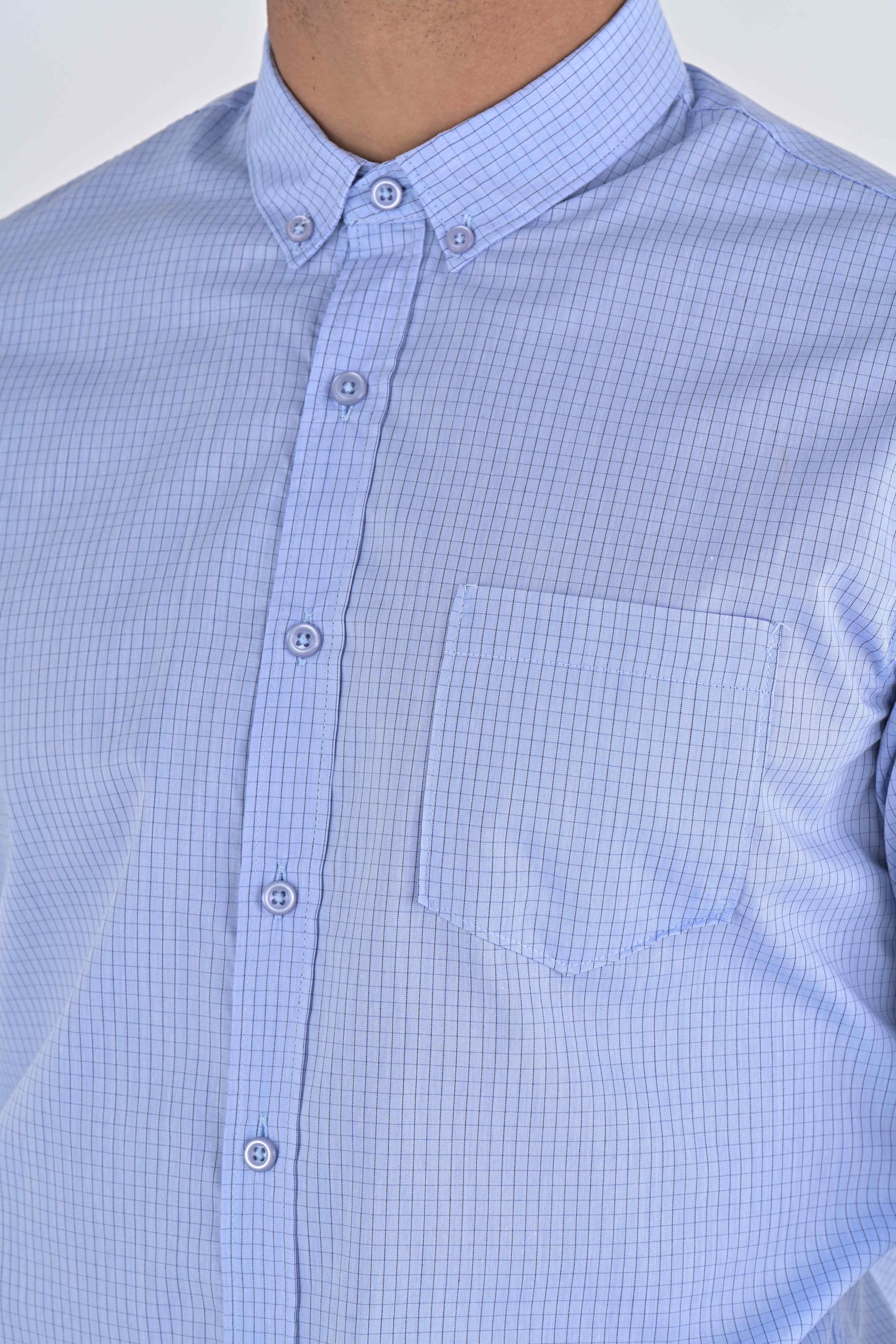 CAMISA SCACHI LIGHT BLUE MANGA LARGA