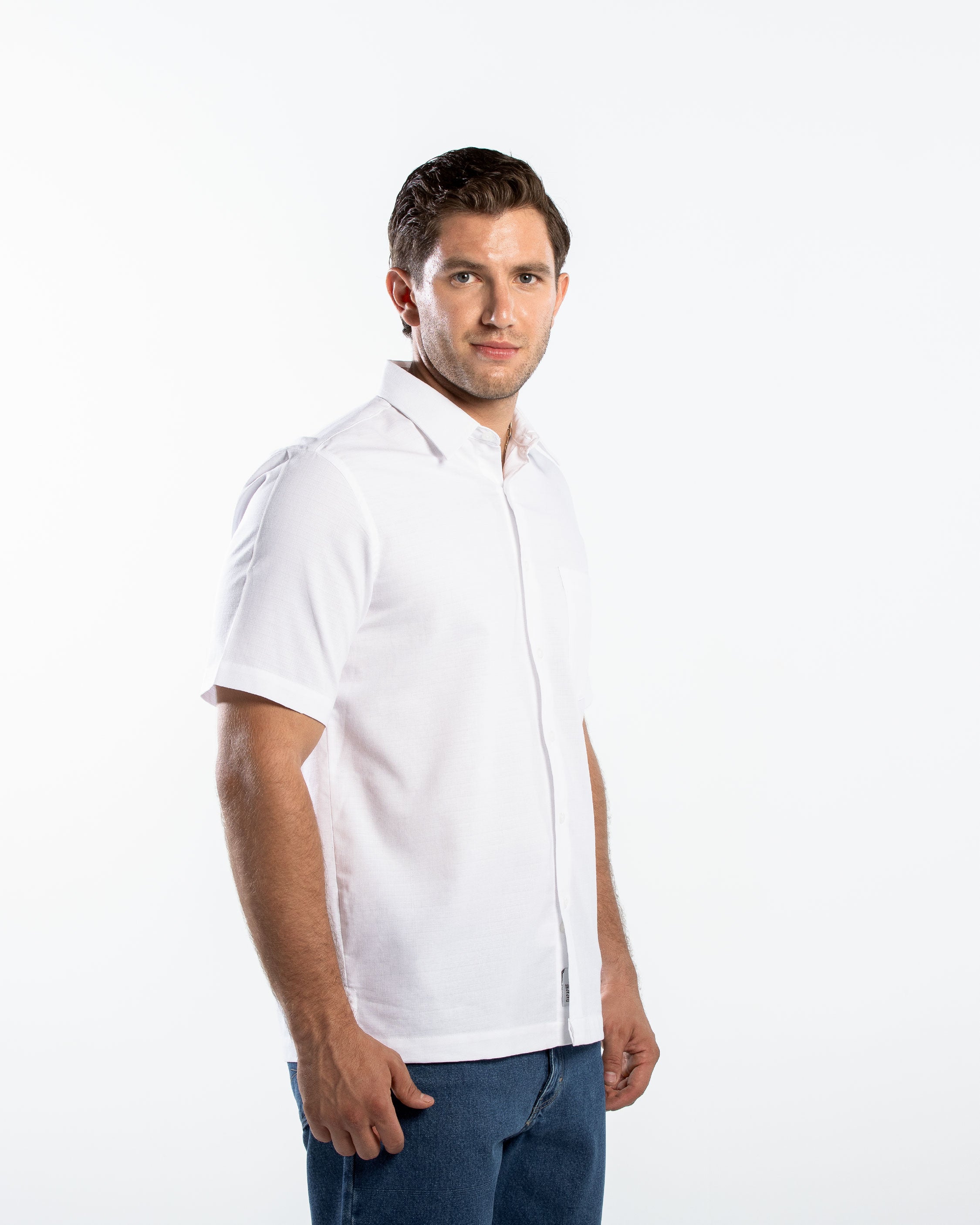 Camisa Hombre Manga Corta Lino