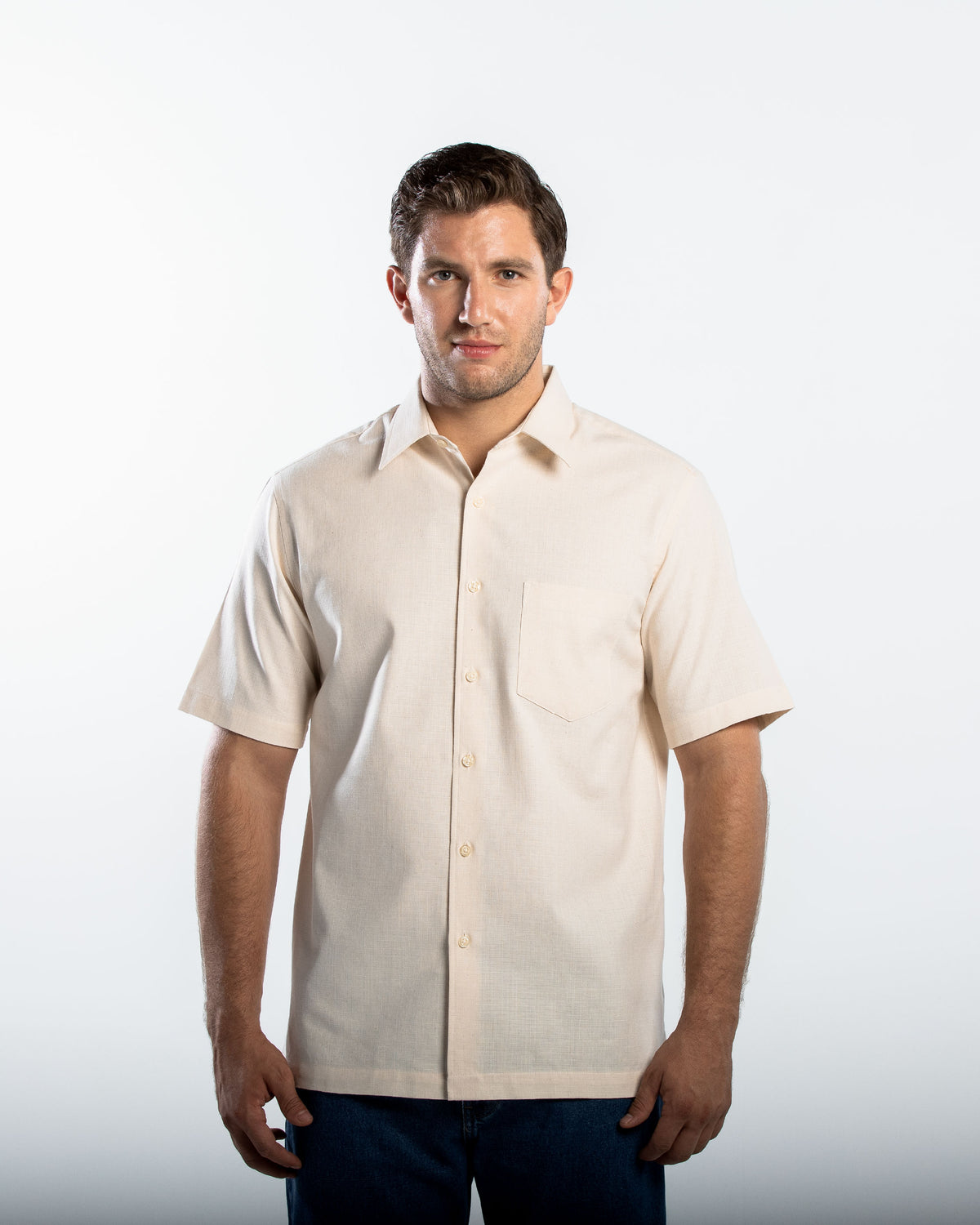 Camisa Hombre Manga Corta Lino