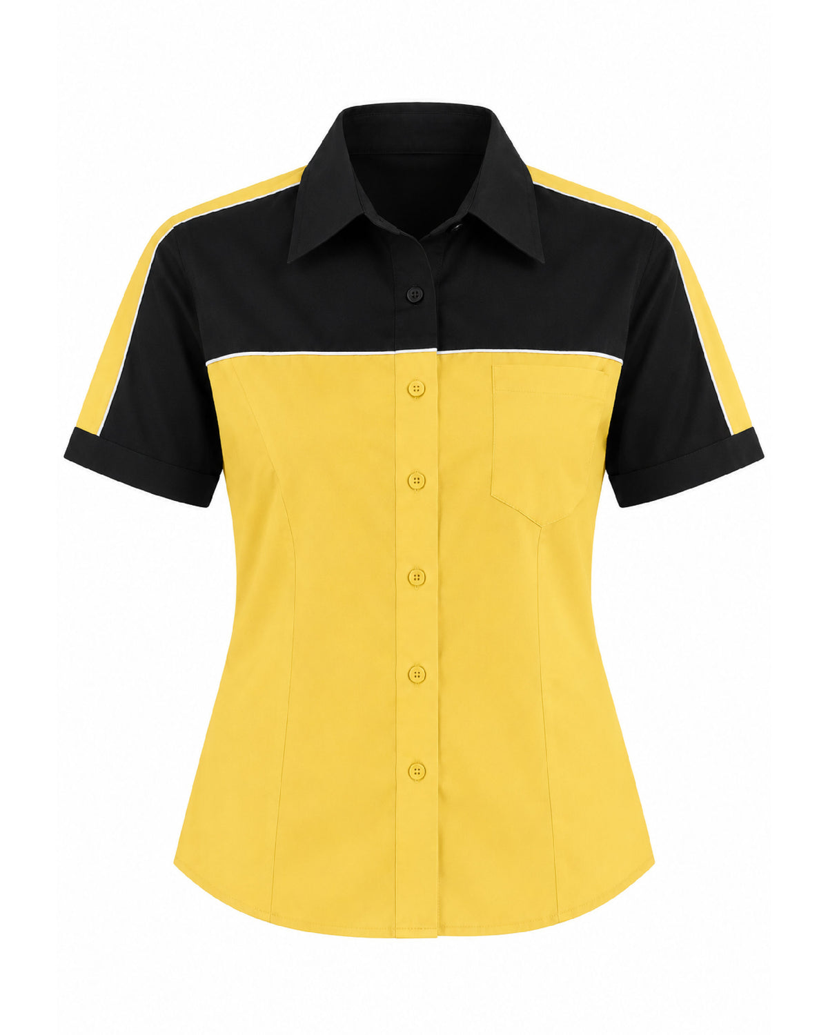 Blusa Mujer Manga Corta Scuderia Amarillo