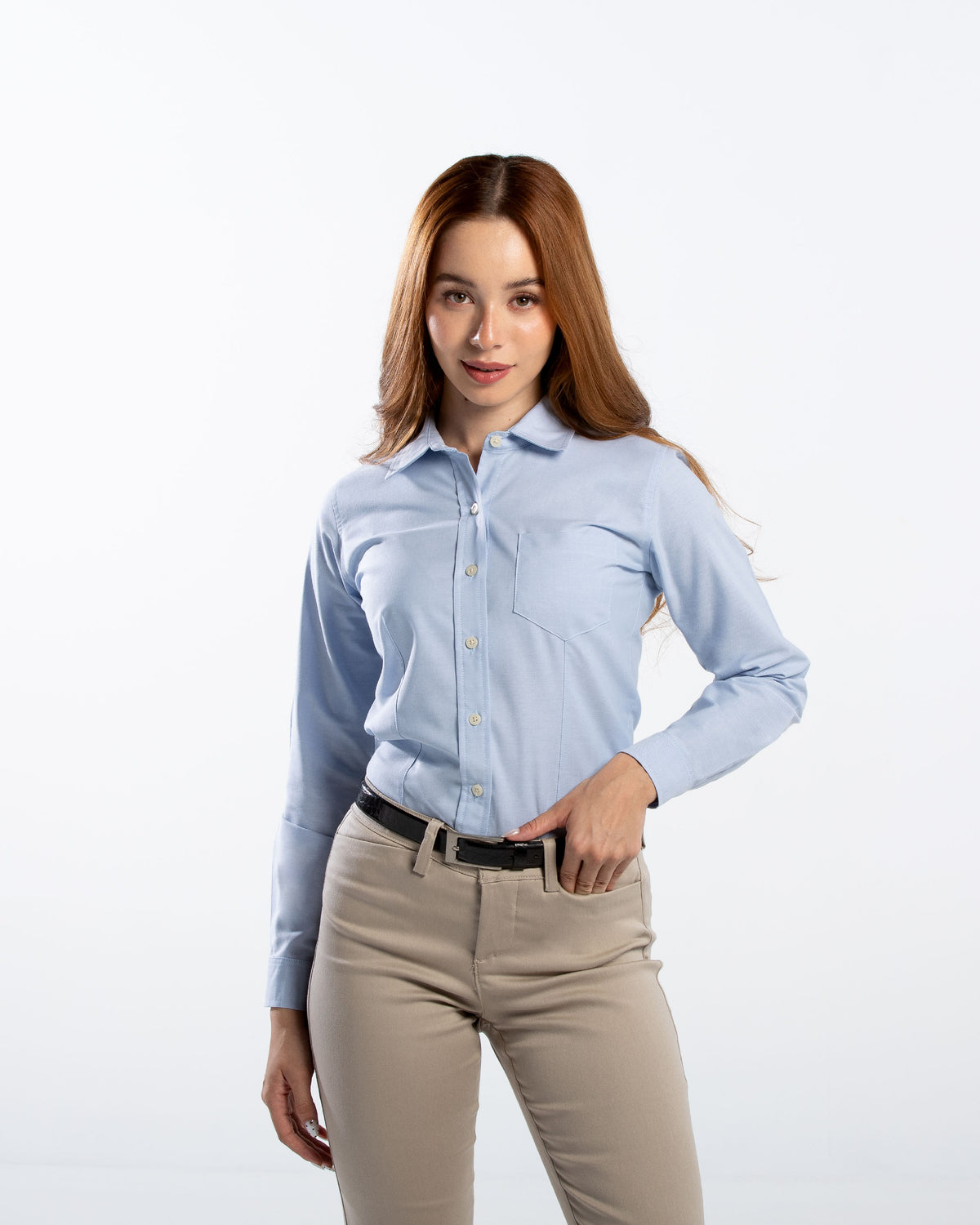 Blusa Mujer Manga Larga Oxford