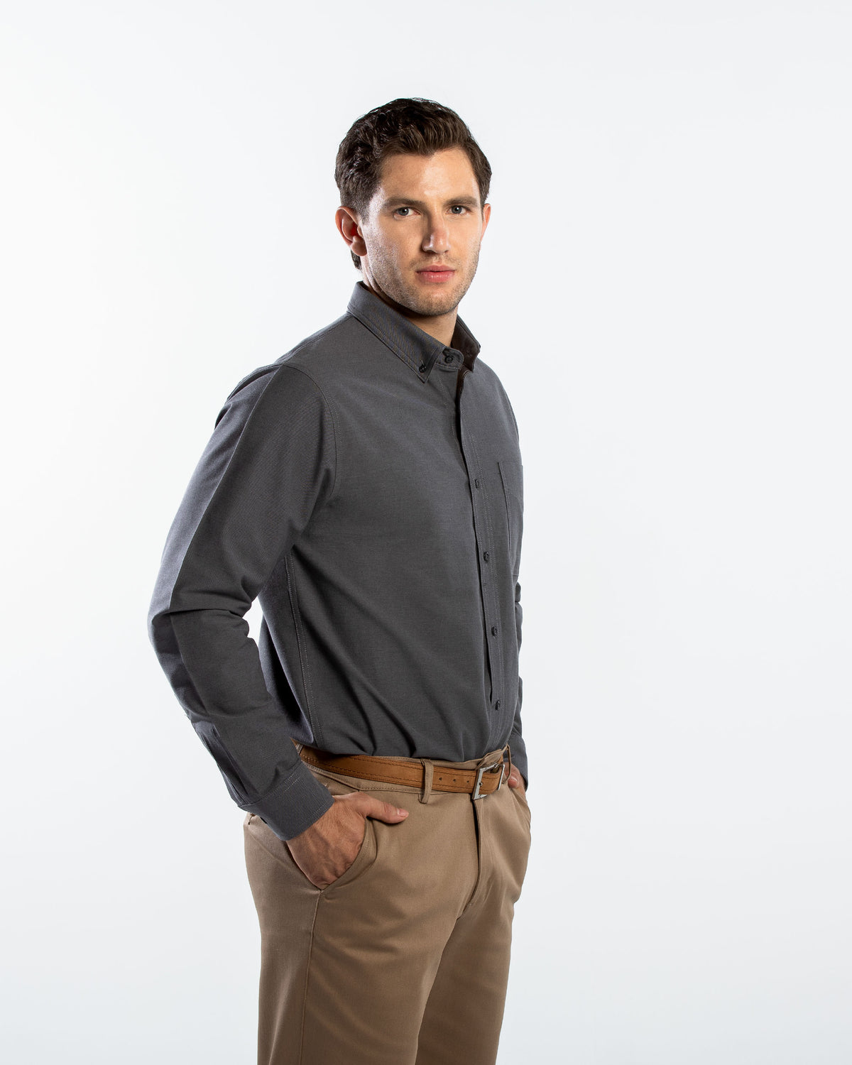 Camisa Hombre Manga Larga Oxford