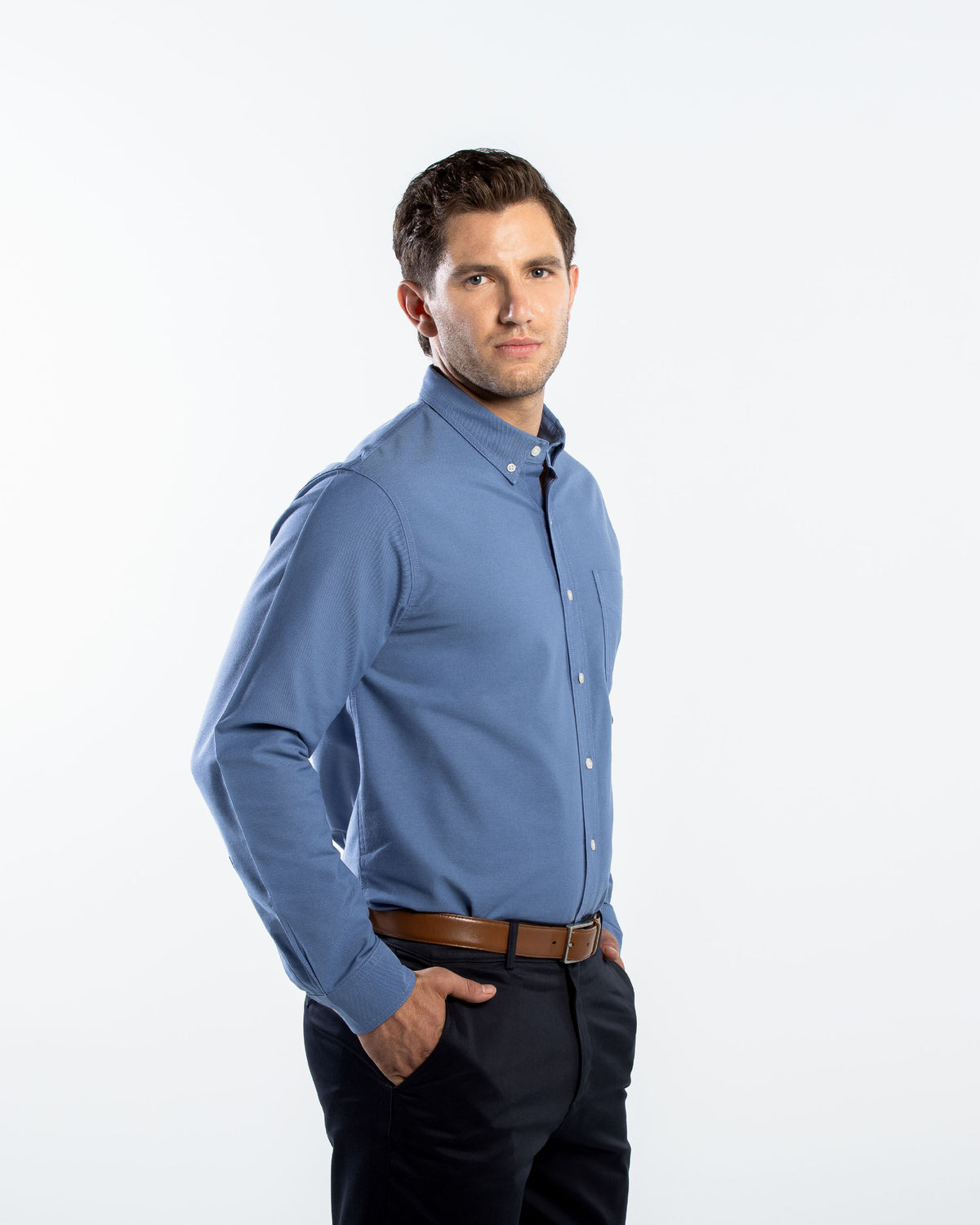 Camisa Hombre Manga Larga Oxford