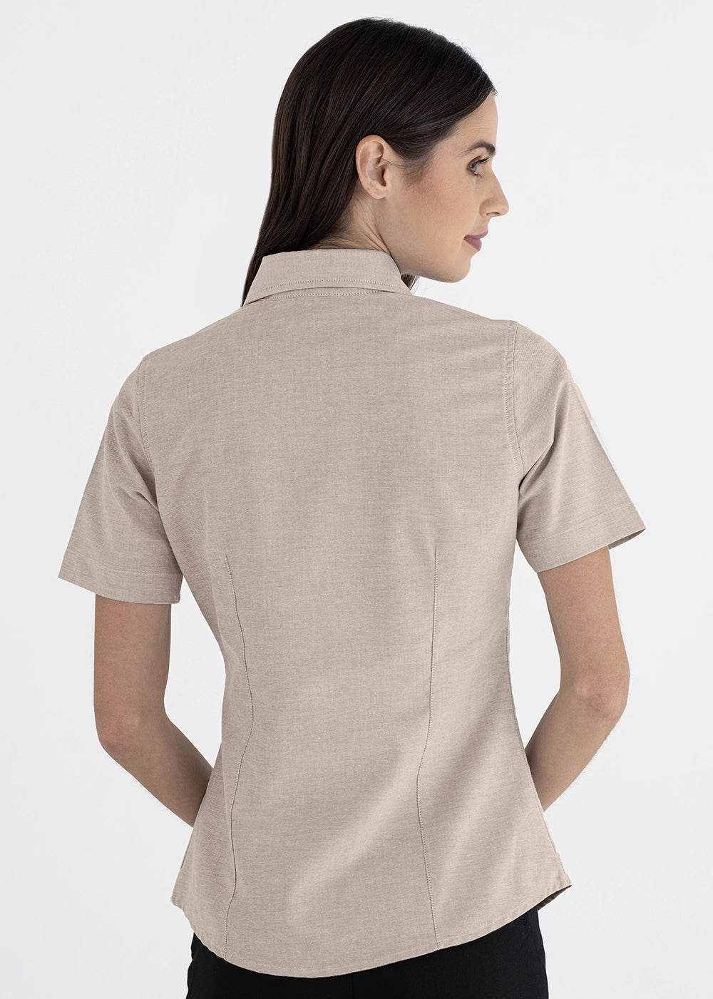 Blusa Mujer Manga Corta Oxford Cocoa