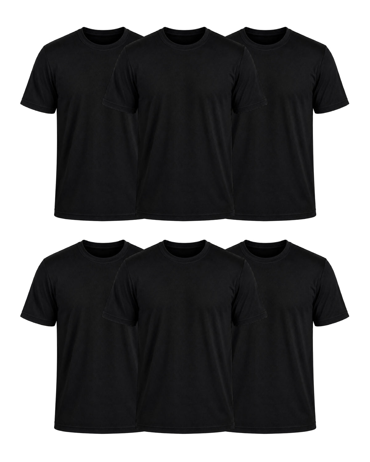 Pack 6 Playeras Negras Hombre Crew