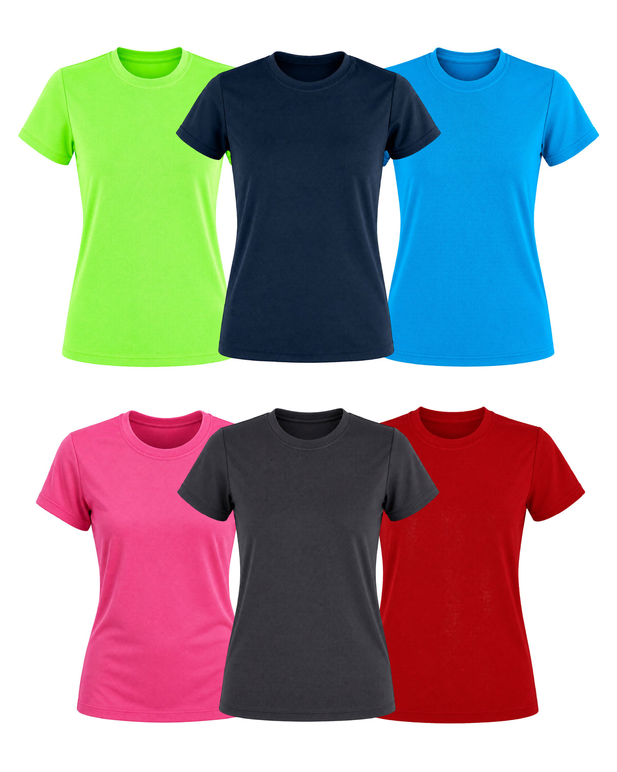 Pack 6 Playera Cuello Redondo Mujer Crew