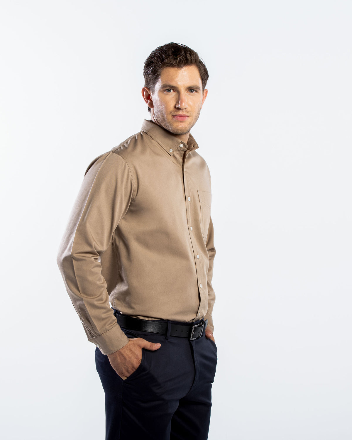 Camisa Hombre Manga Larga Polycotton