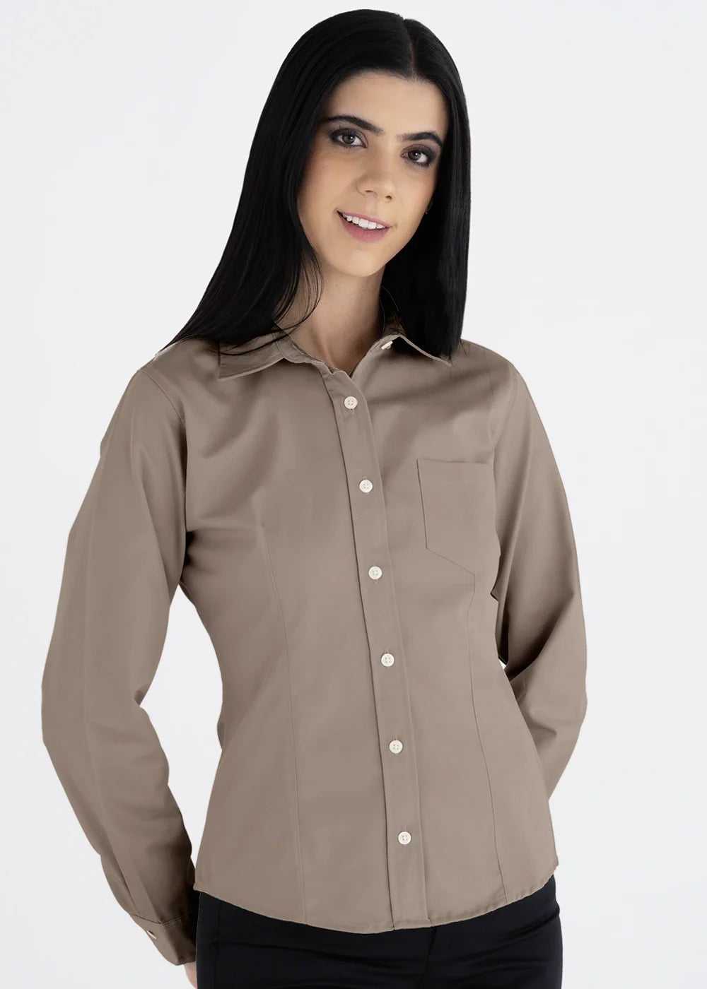 10 Blusas Mujer Manga Larga Polycotton