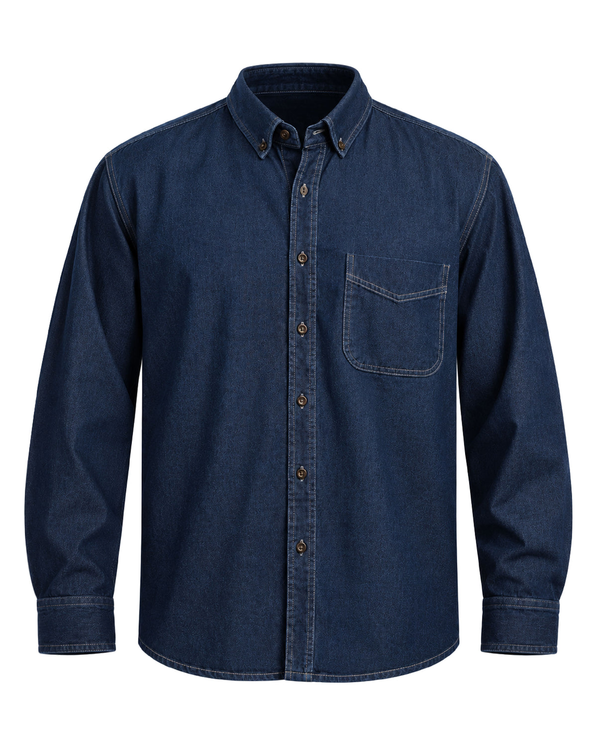 Camisa Hombre Manga Larga Mezclilla Stone