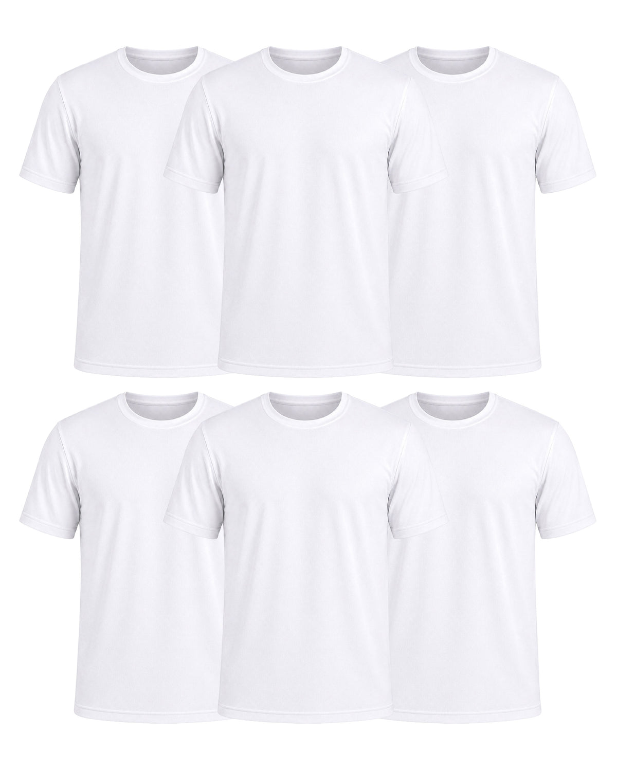 Pack 6 Playeras Blancas Hombre Crew