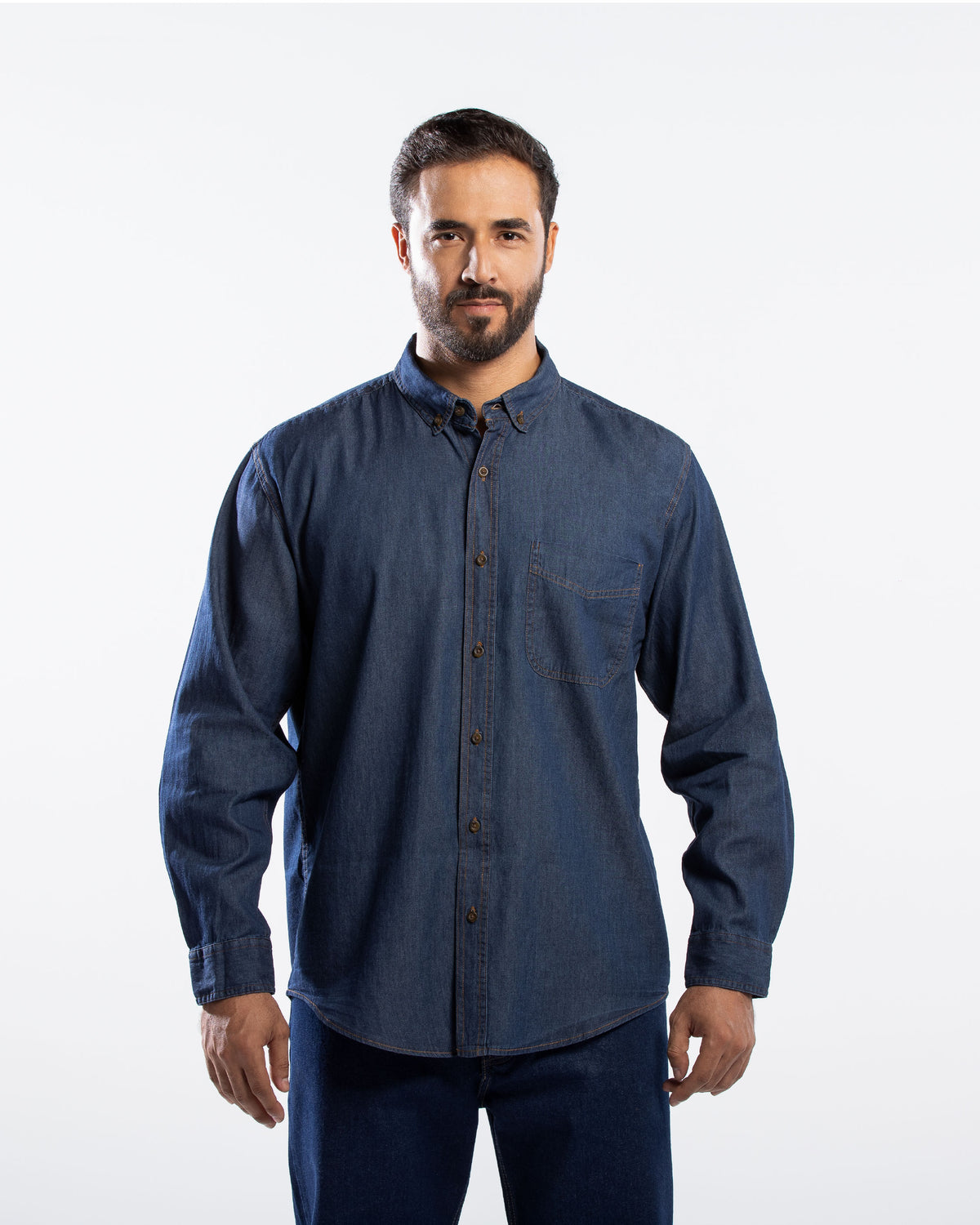 CAMISA MEZCLILLA MANGA LARGA 4 ONZ STONE LIGHT