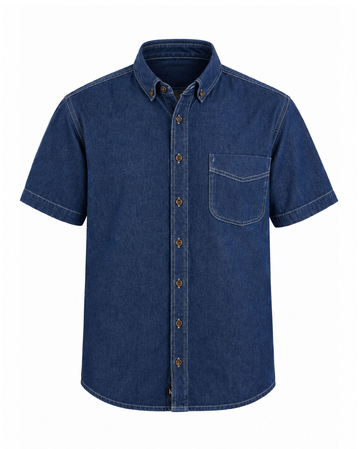 Camisa Hombre Manga Corta Mezclilla Stone
