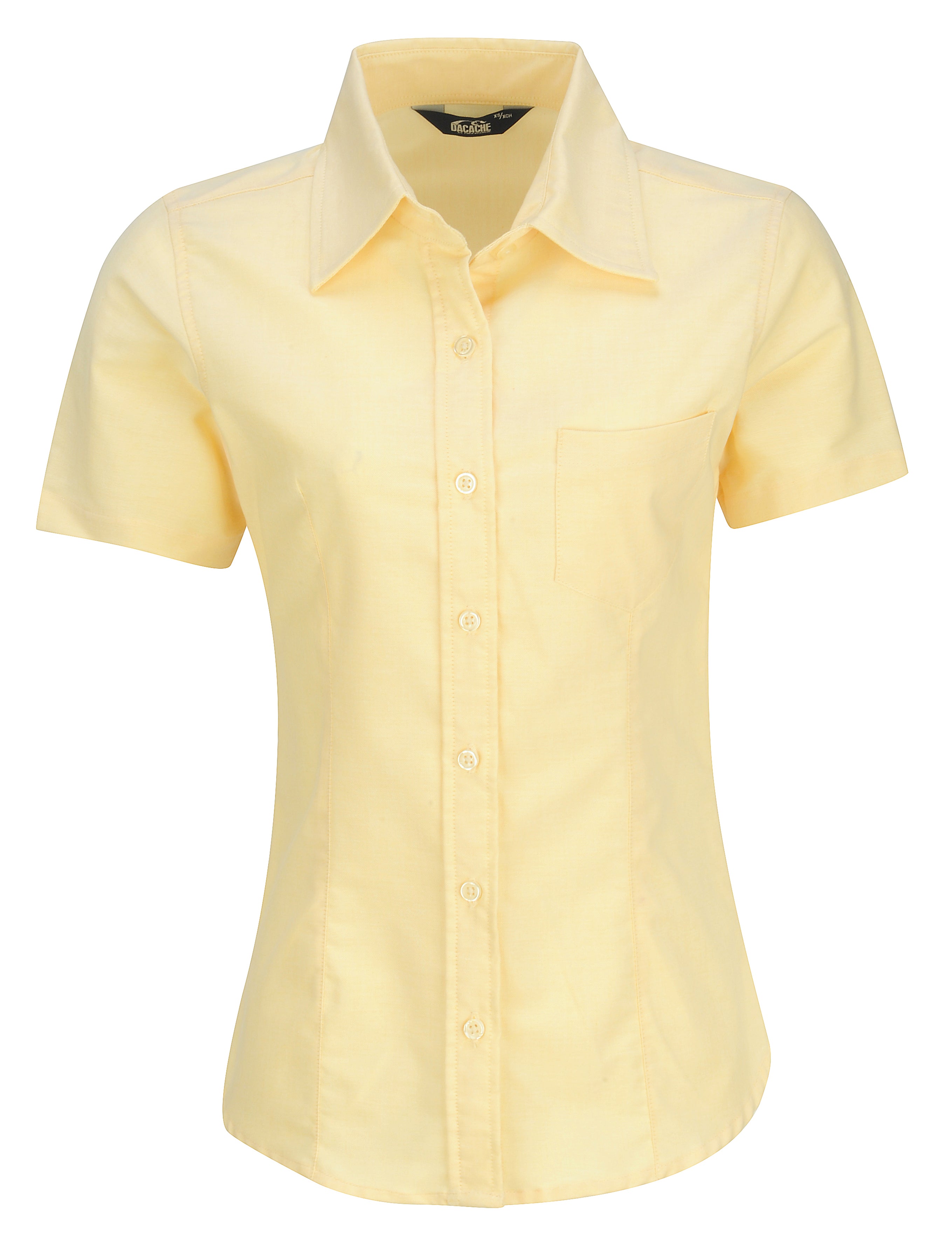 BLUSA OXFORD AMARILLO PAJA MANGA CORTA