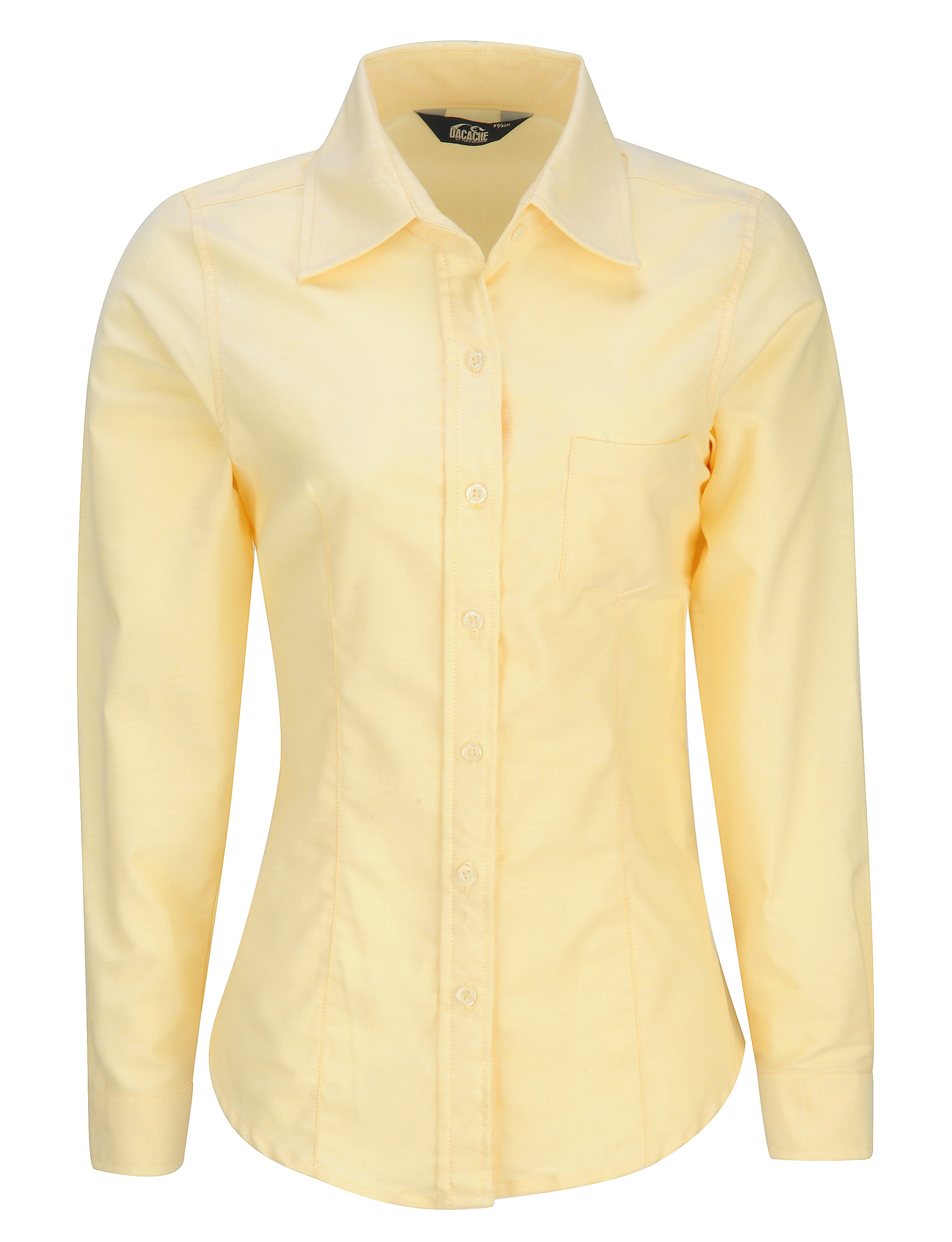 BLUSA OXFORD AMARILLO PAJA MANGA LARGA