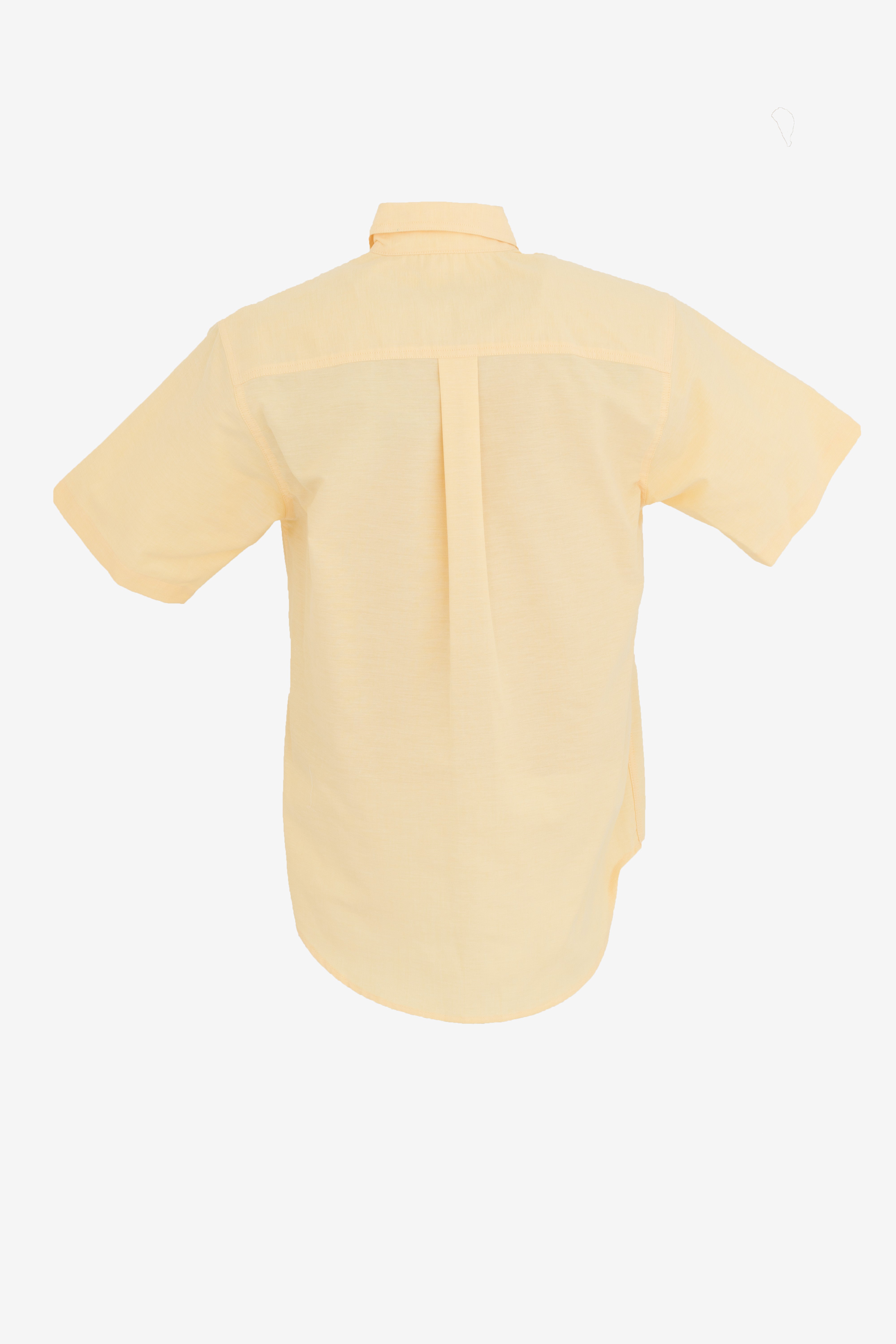 CAMISA OXFORD AMARILLO PAJA MANGA CORTA
