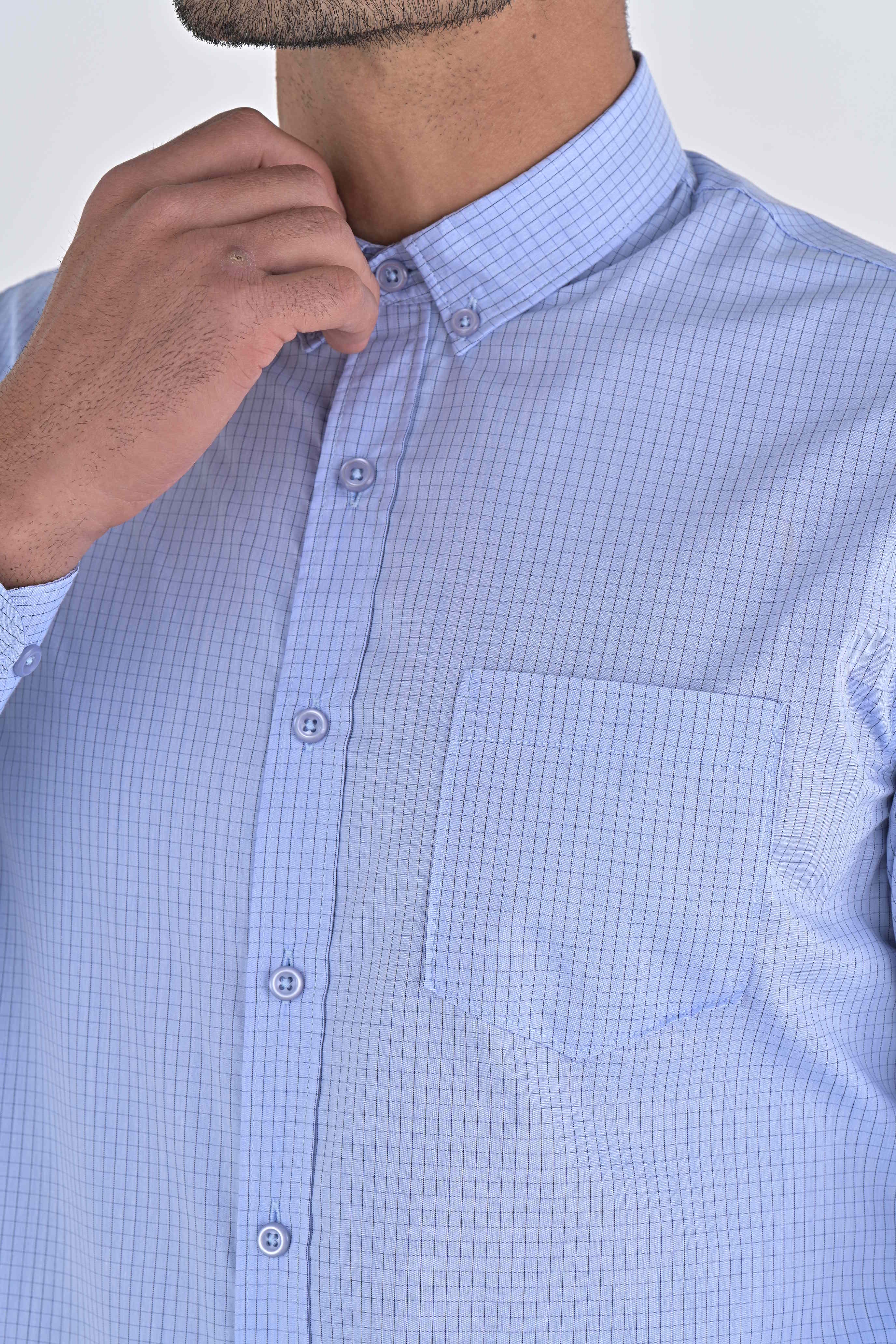 CAMISA SCACHI LIGHT BLUE MANGA LARGA