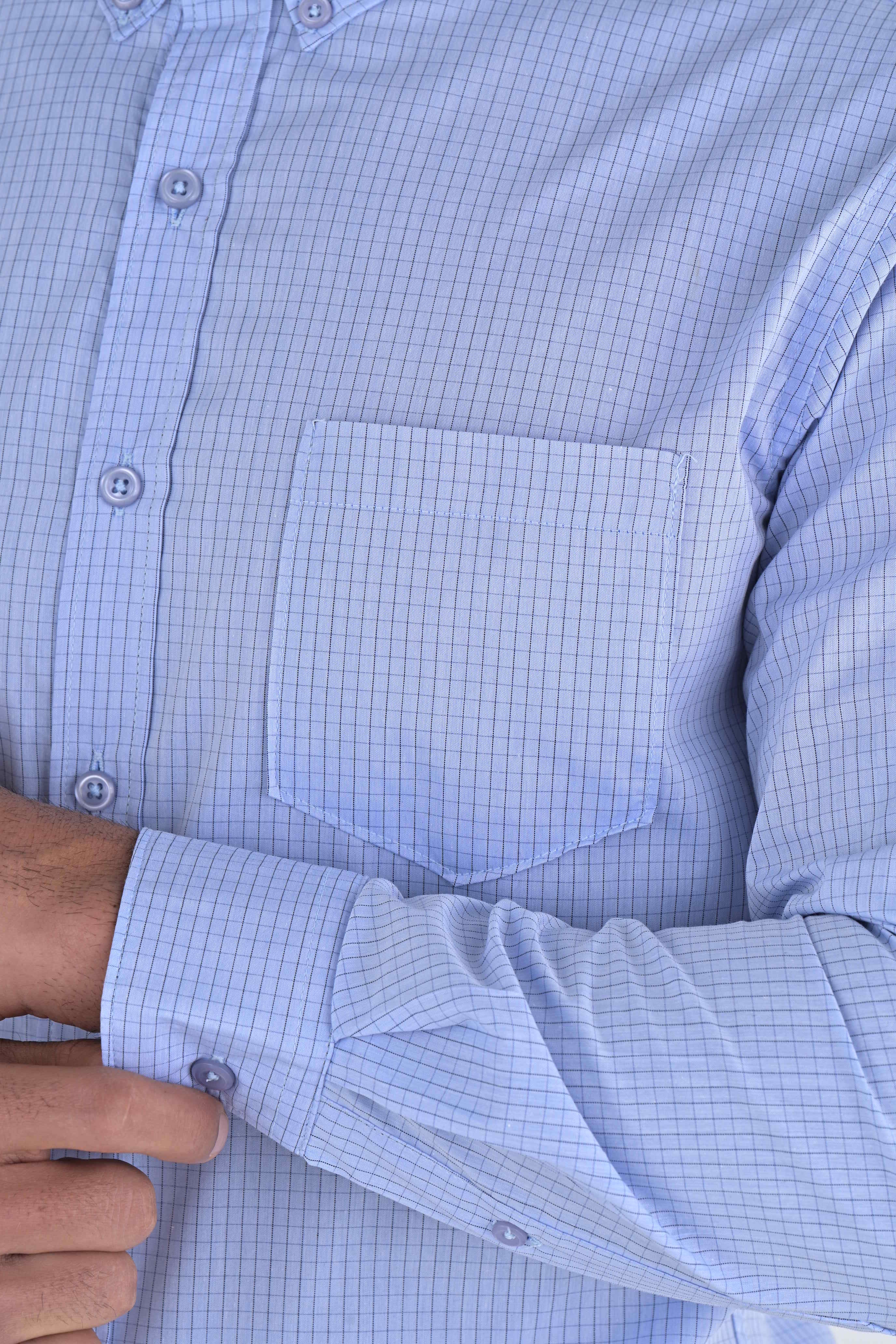 CAMISA SCACHI LIGHT BLUE MANGA LARGA