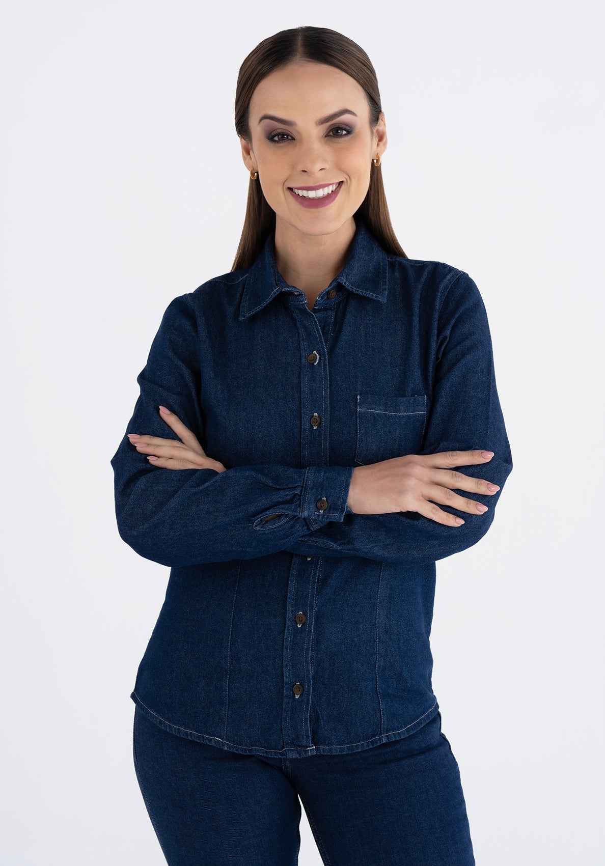Blusa Mujer Mezclilla Manga Larga Stone