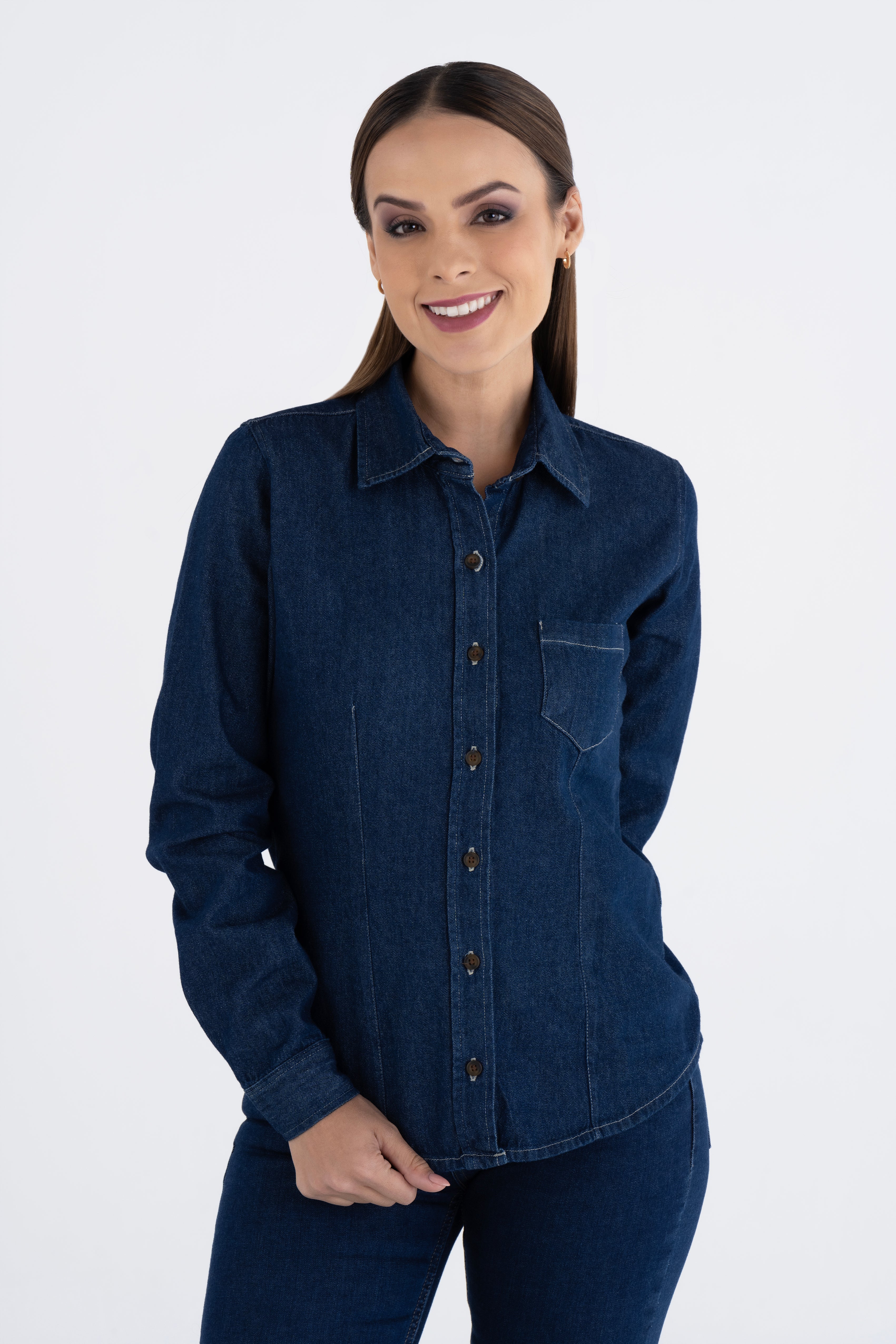 Blusa Mujer Mezclilla Manga Larga Stone