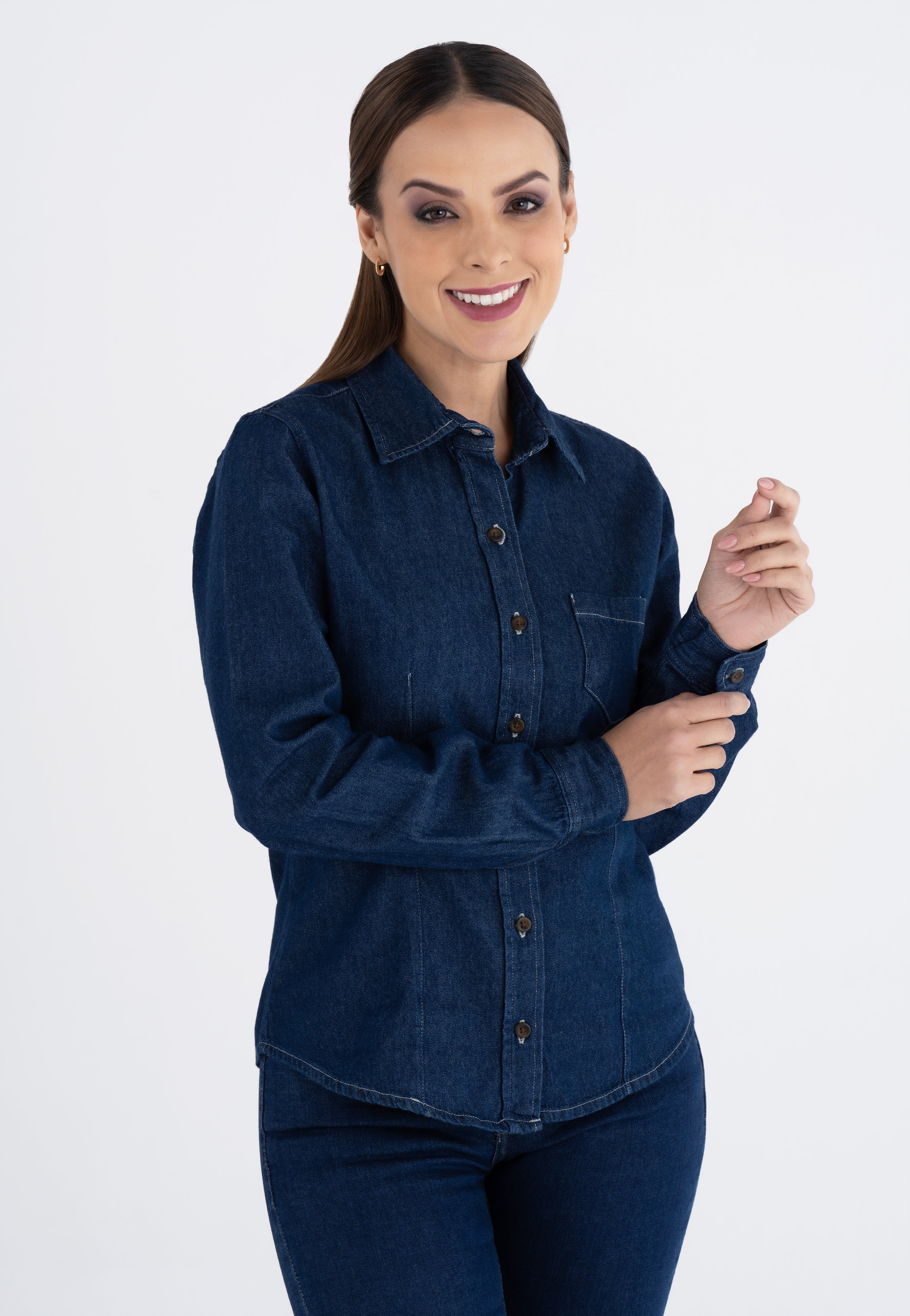 Blusa Mujer Mezclilla Manga Larga Stone