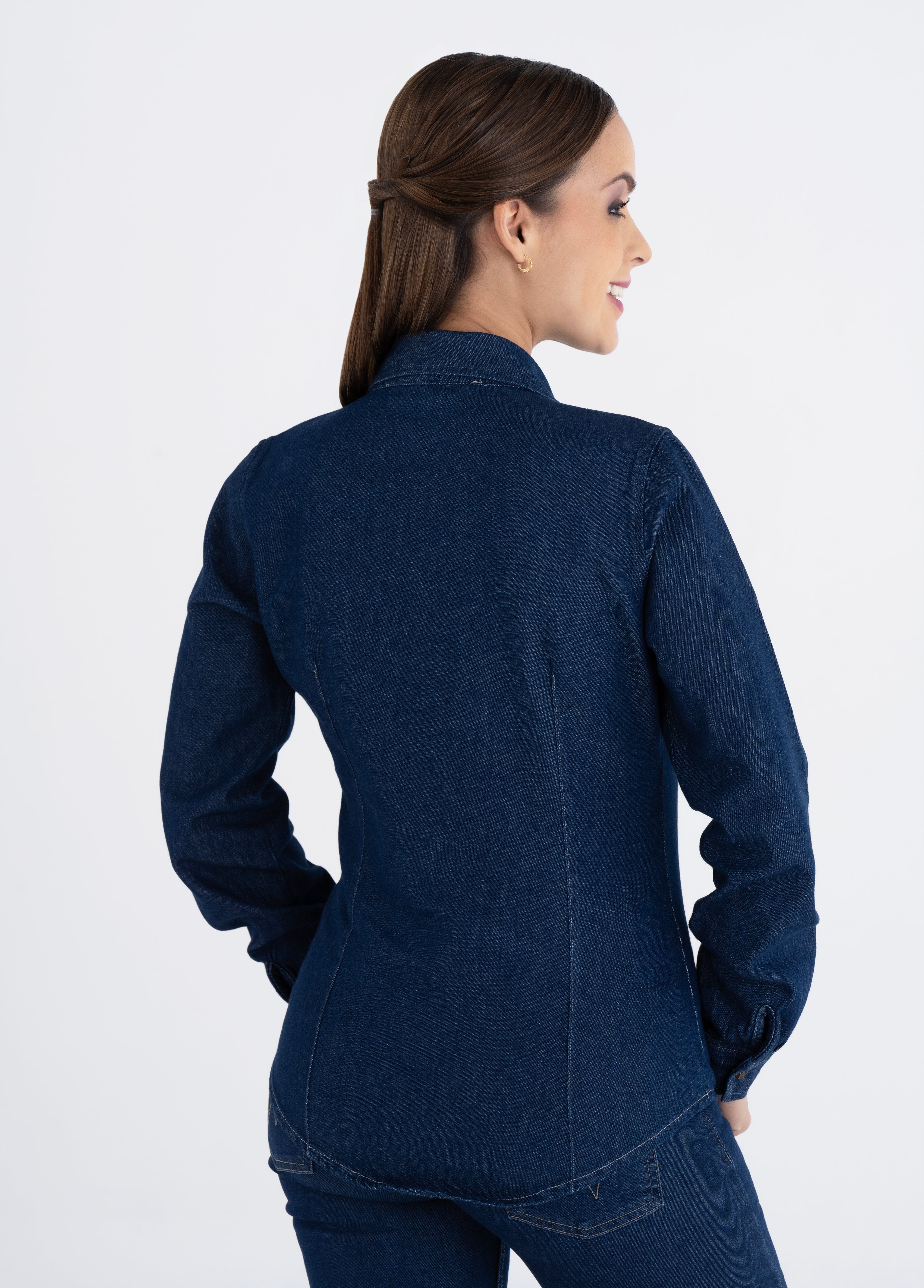 Blusa Mujer Mezclilla Manga Larga Stone