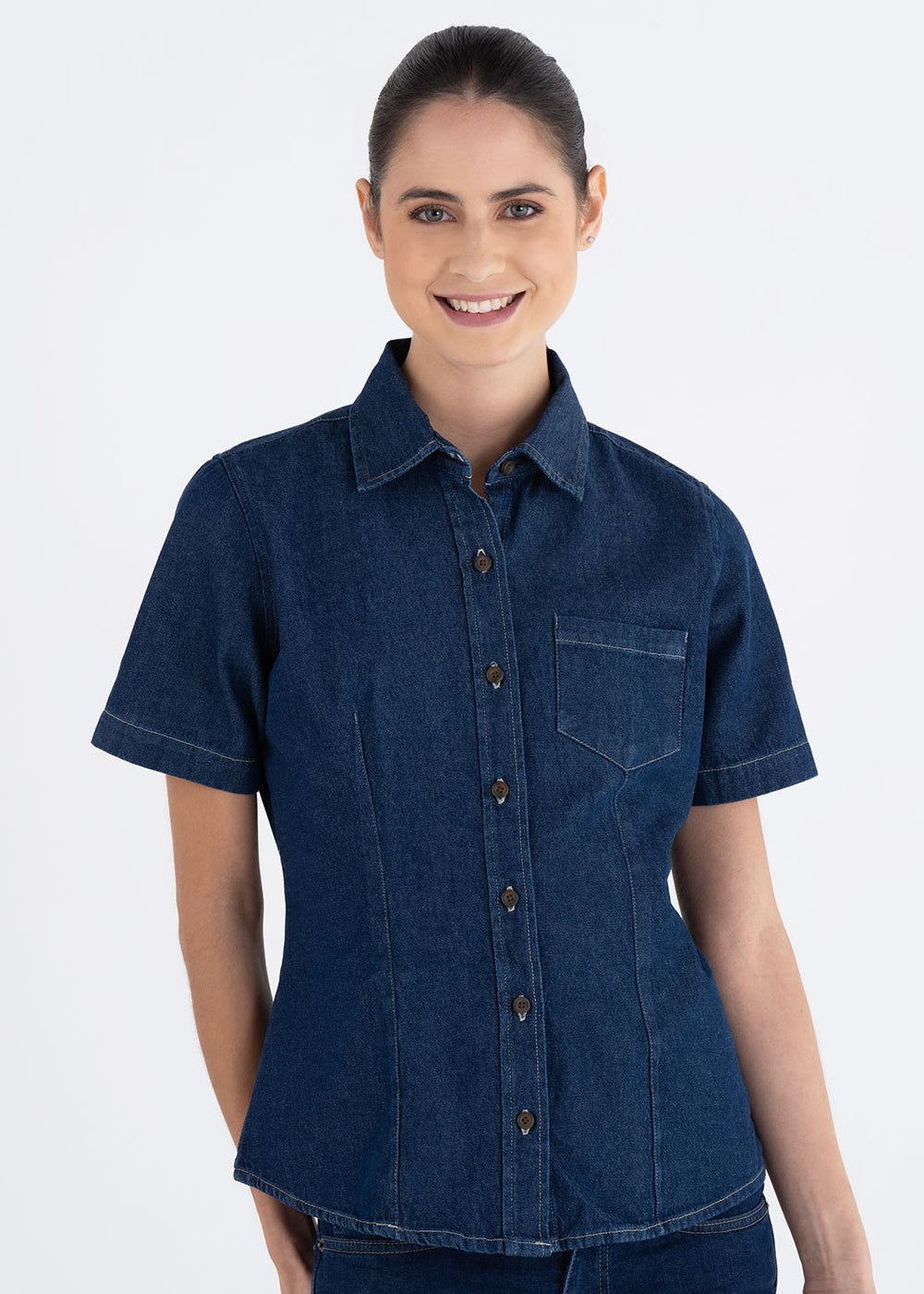 Blusa Mujer Mezclilla Manga Corta Stone