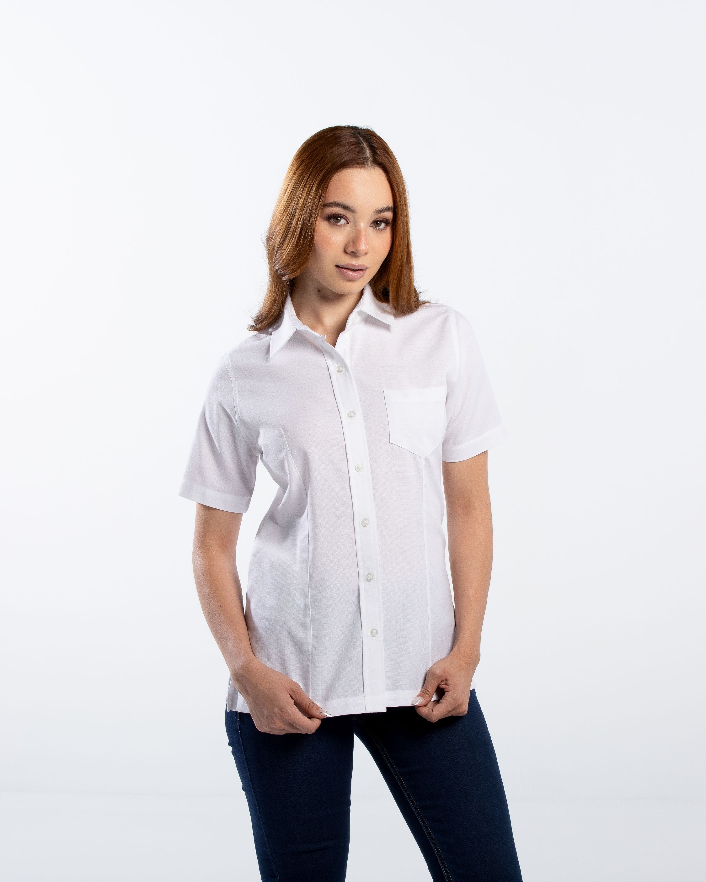 Blusa Mujer Manga Corta Lino