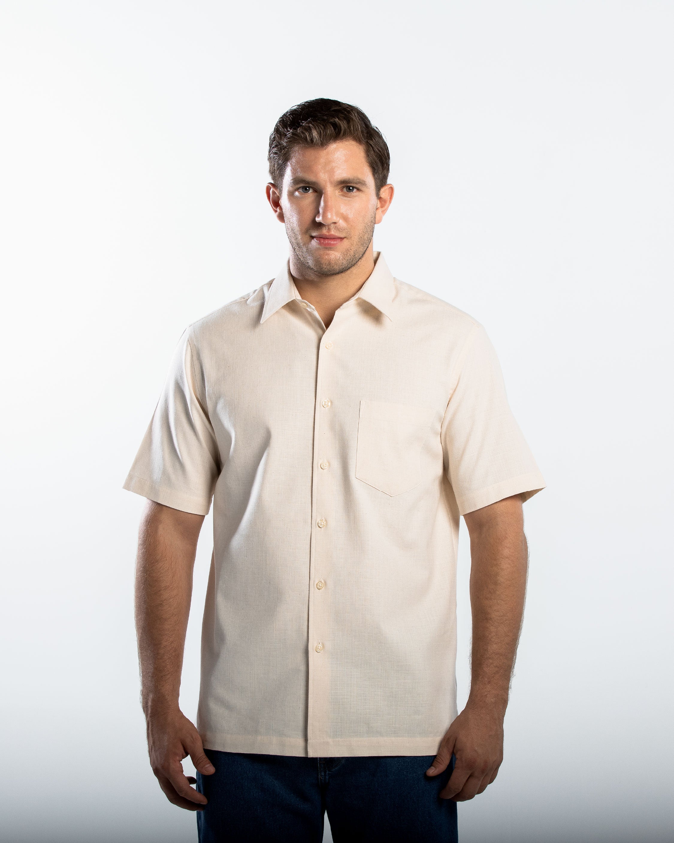 Camisa Hombre Manga Corta Lino