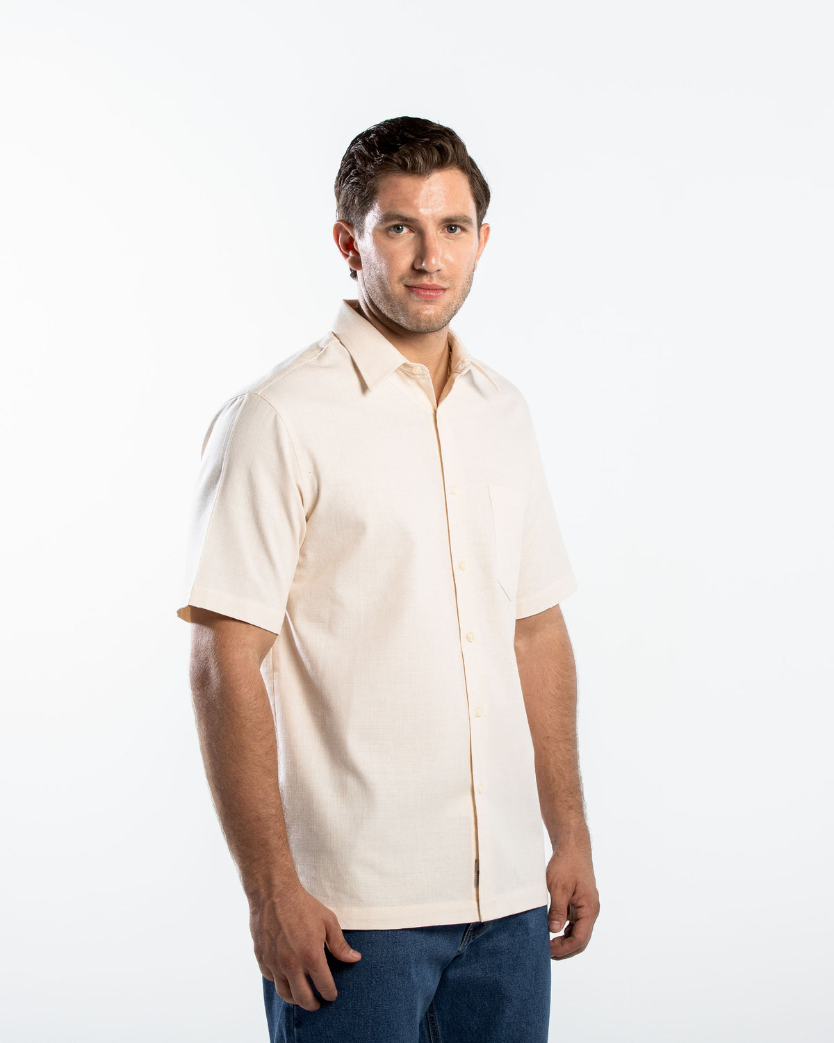 Camisa Hombre Manga Corta Lino
