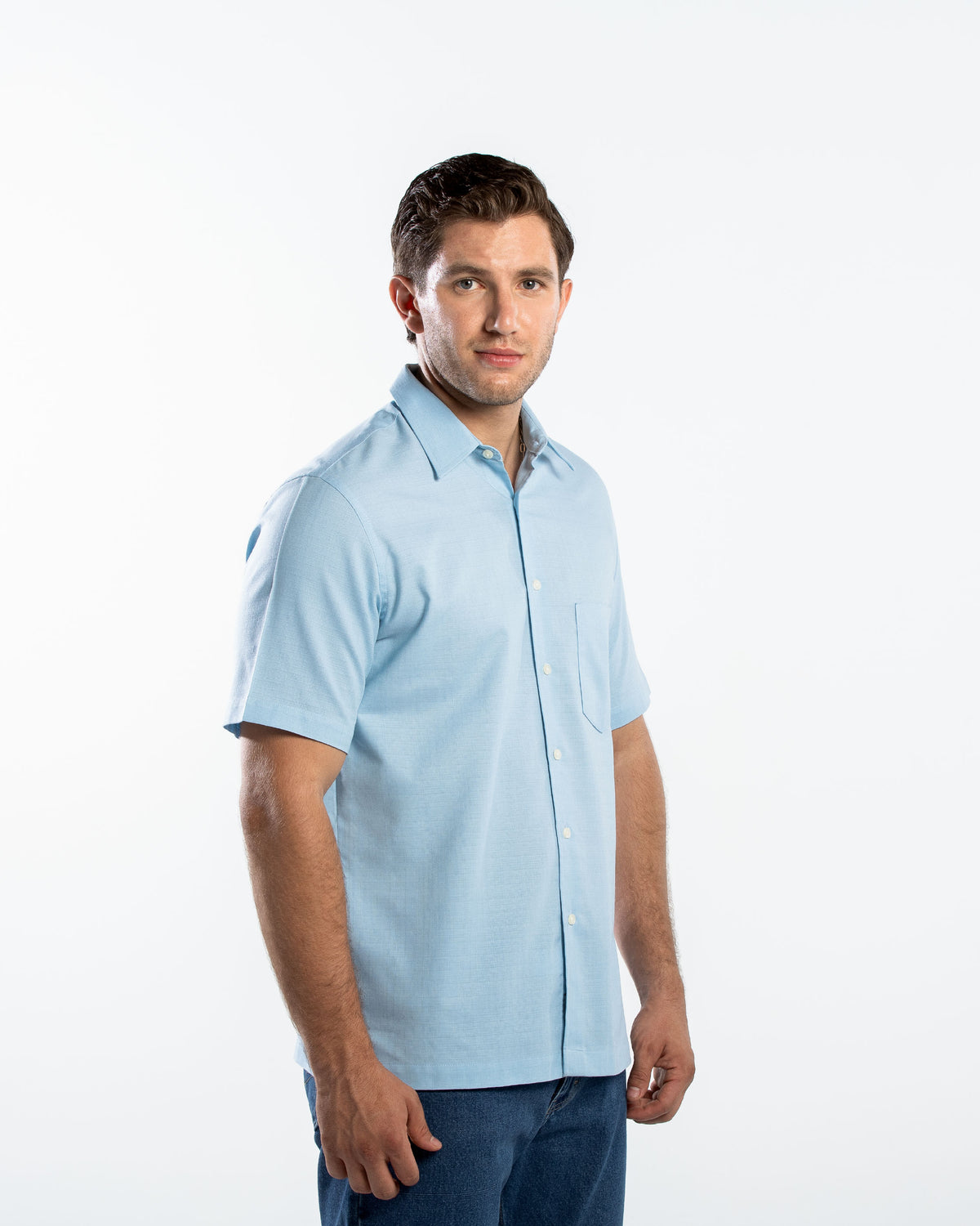 Camisa Hombre Manga Corta Lino