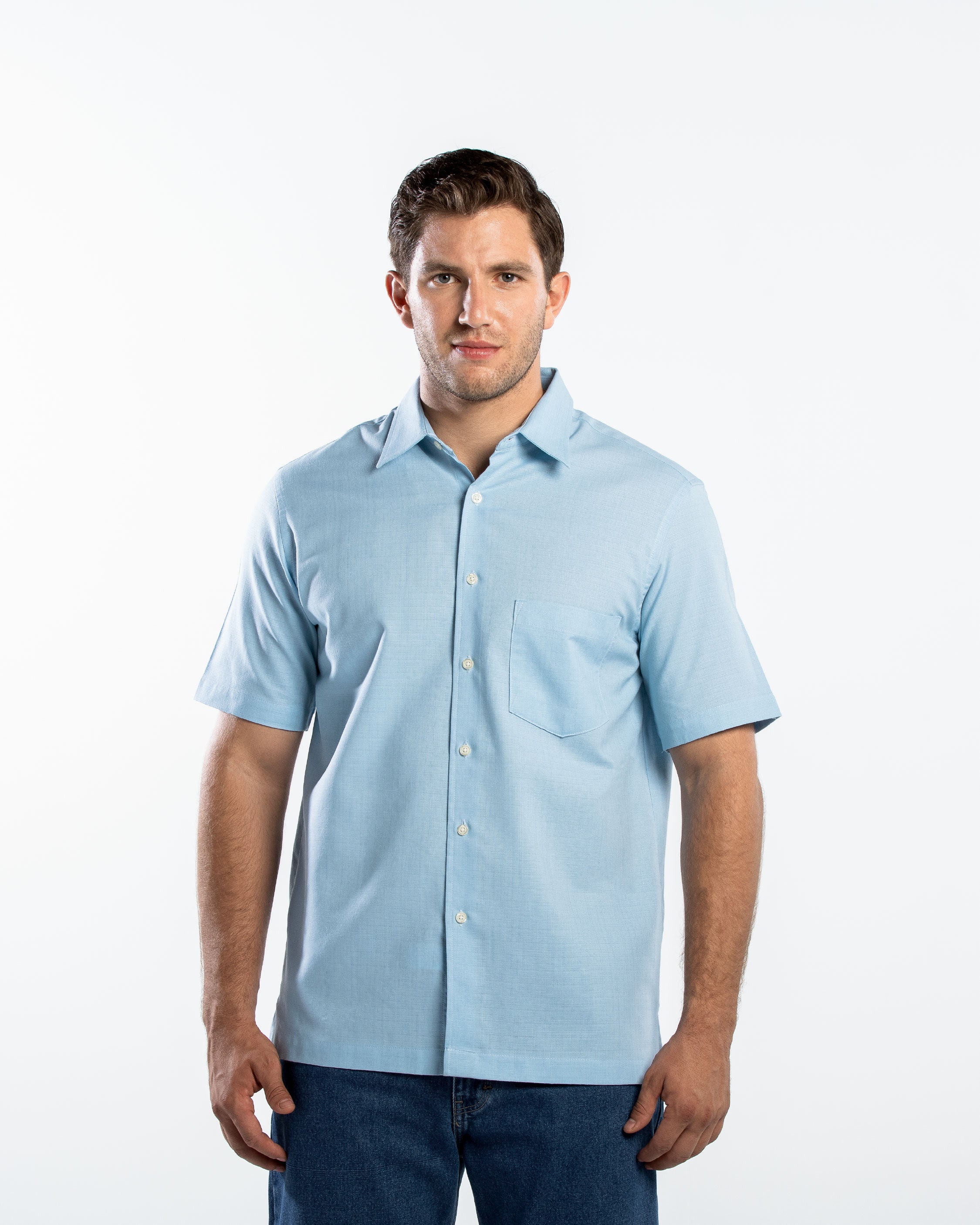 Camisa Hombre Manga Corta Lino