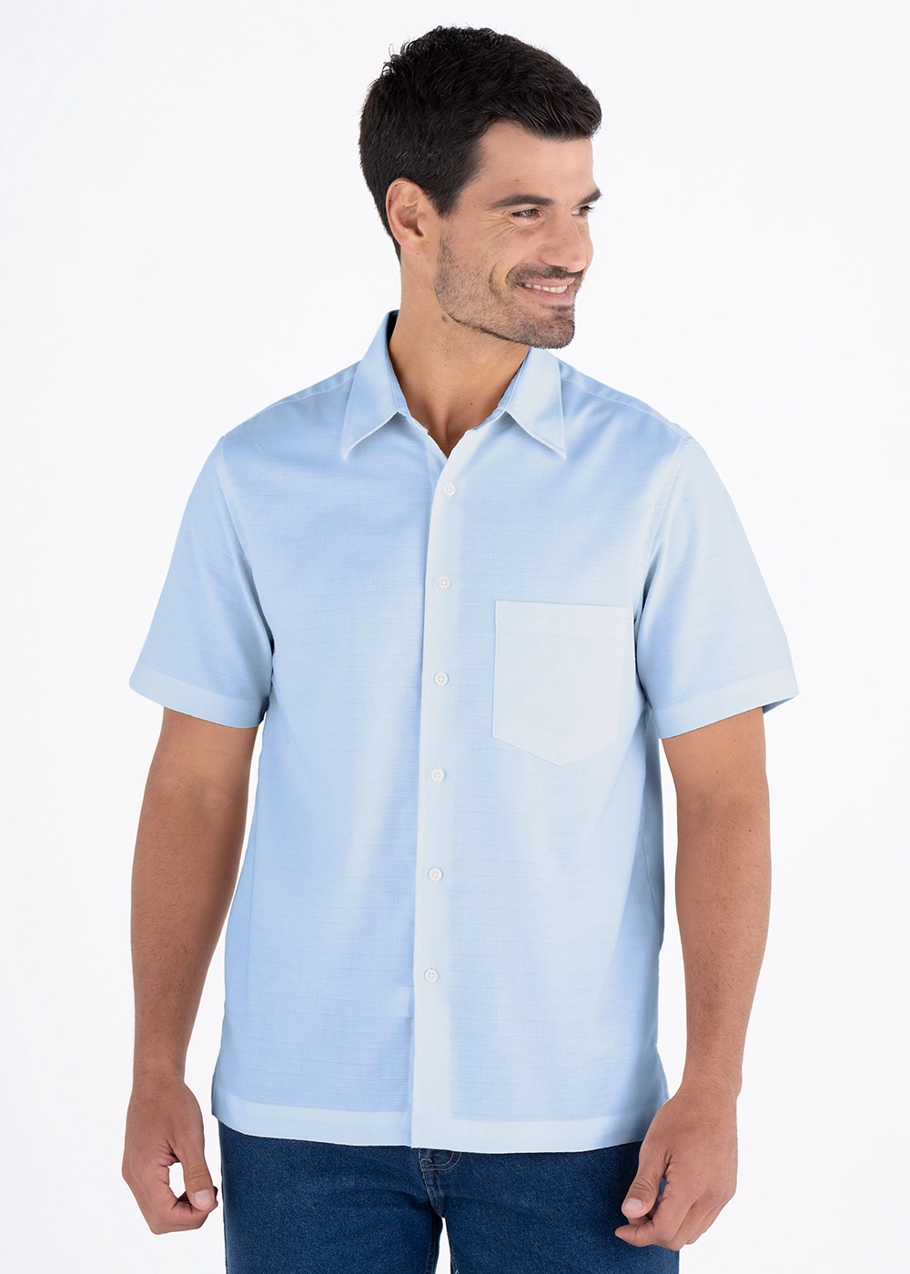 Camisa Hombre Manga Corta Lino