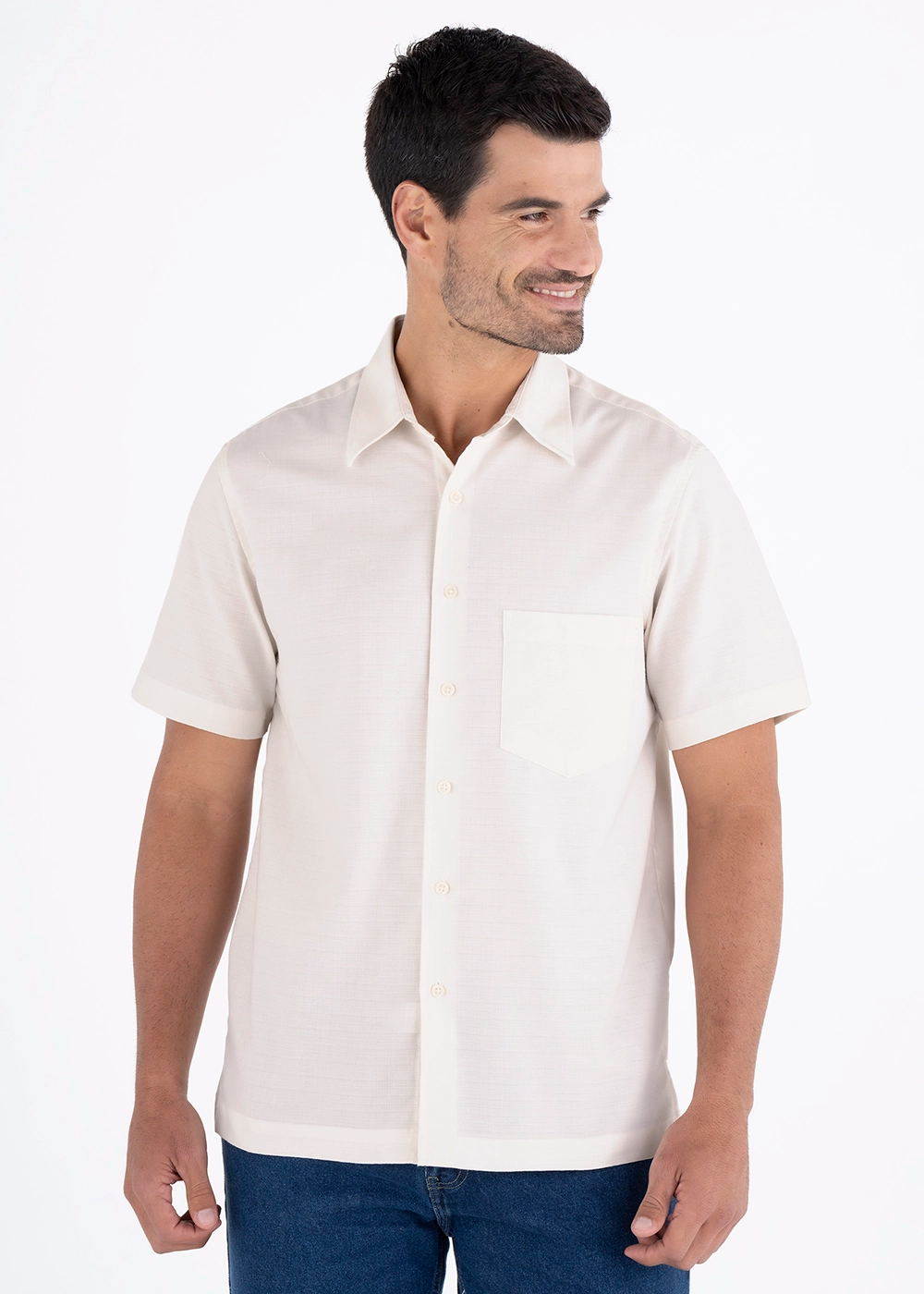 Camisa Hombre Manga Corta Lino