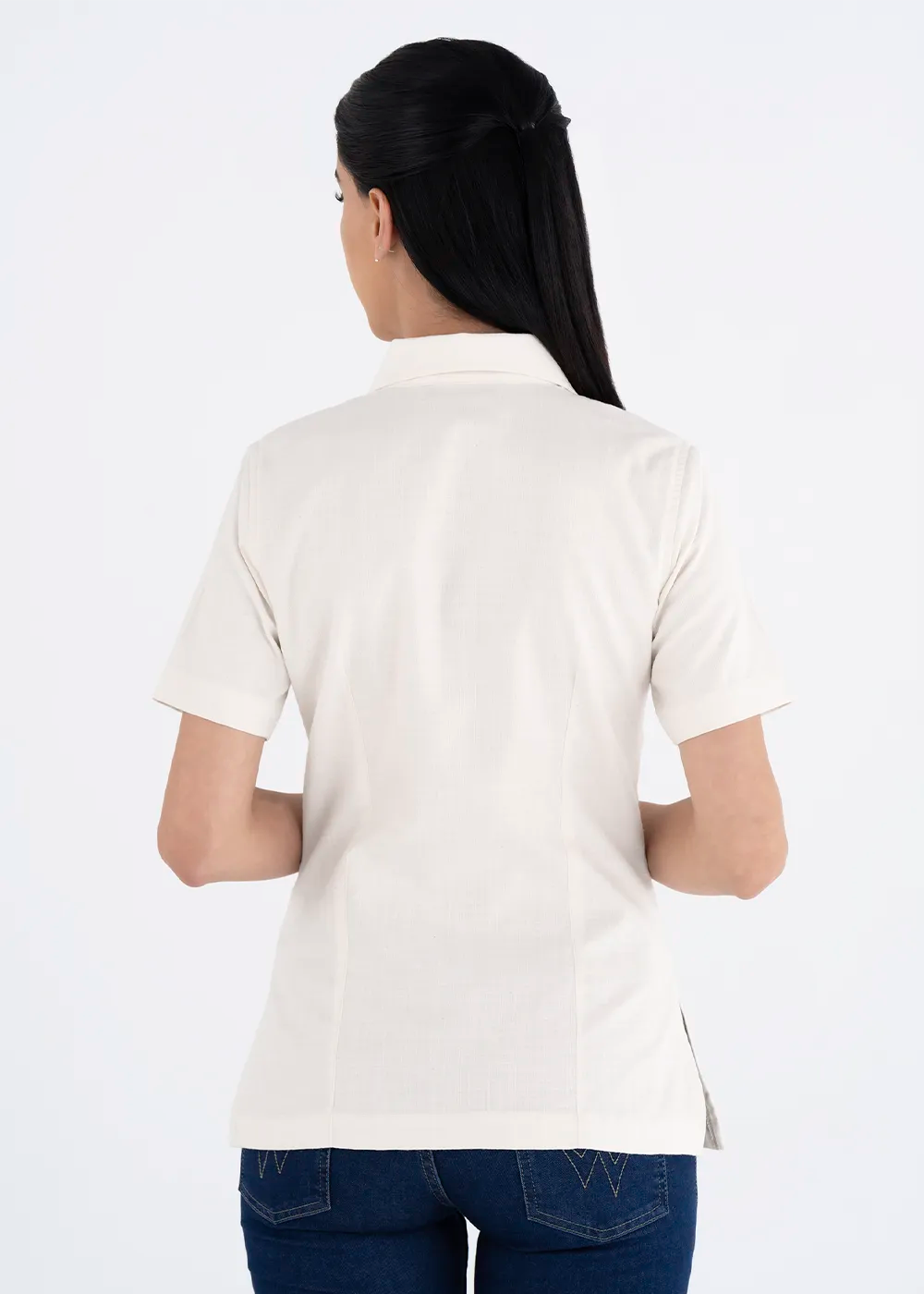 Blusa Mujer Manga Corta Lino
