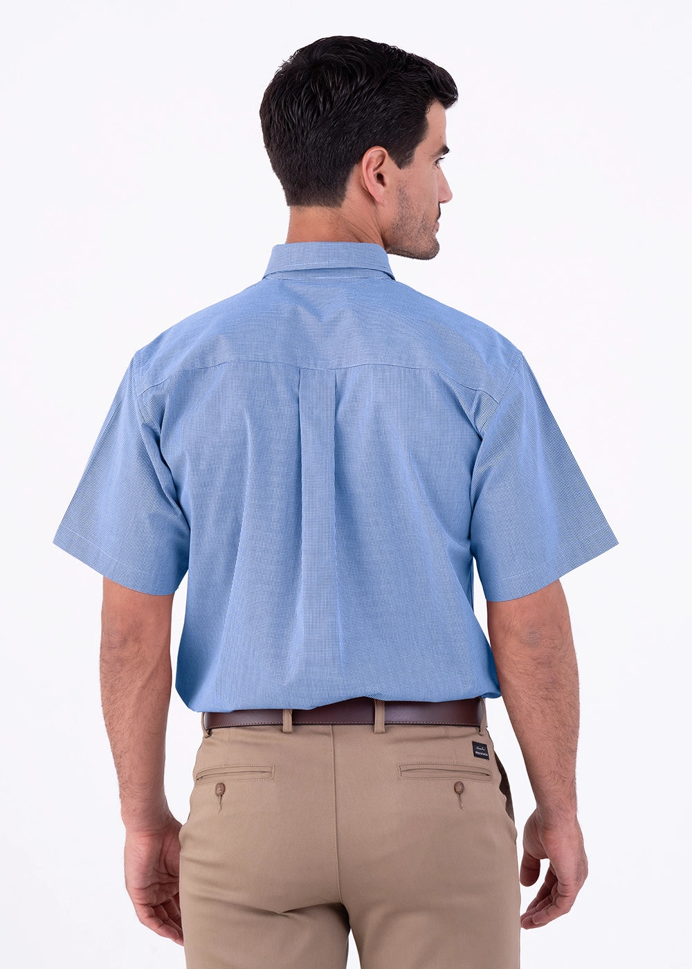 Camisa Hombre Manga Corta Microcuadro