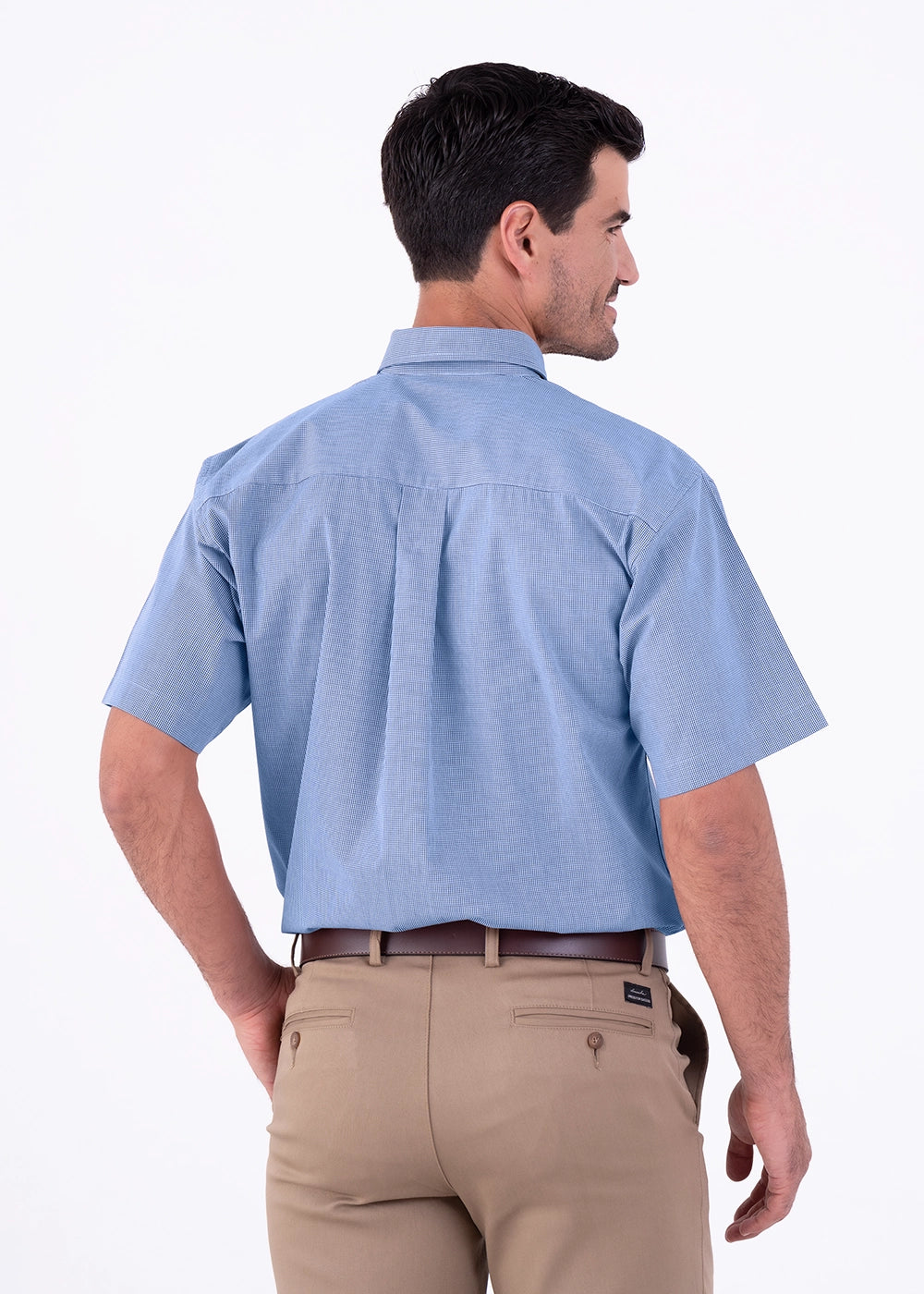 Camisa Hombre Manga Corta Microcuadro