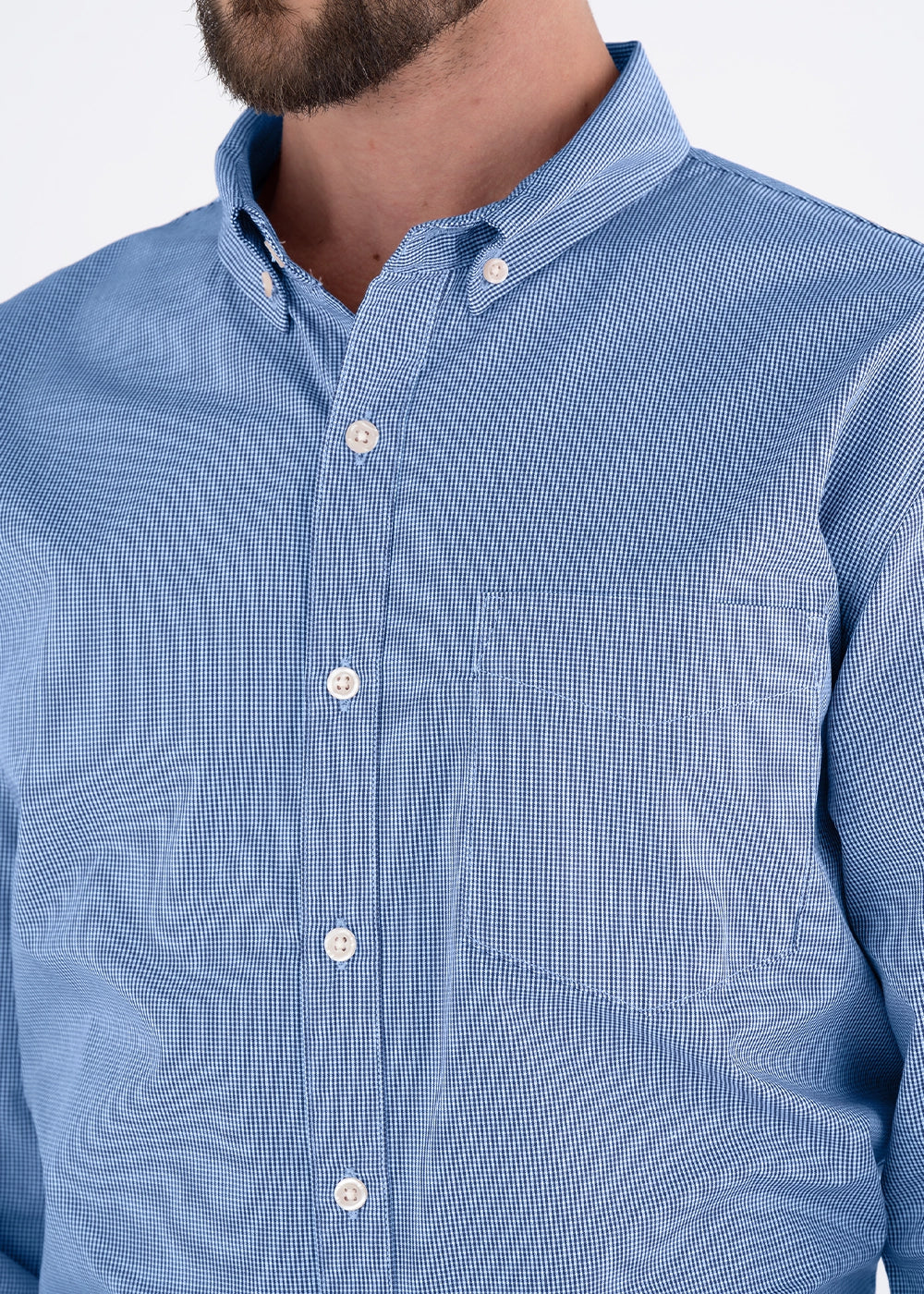 Camisa Hombre Manga Larga Microcuadro
