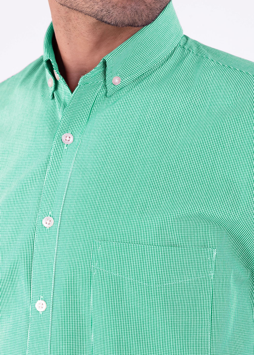 Camisa Hombre Manga Corta Microcuadro