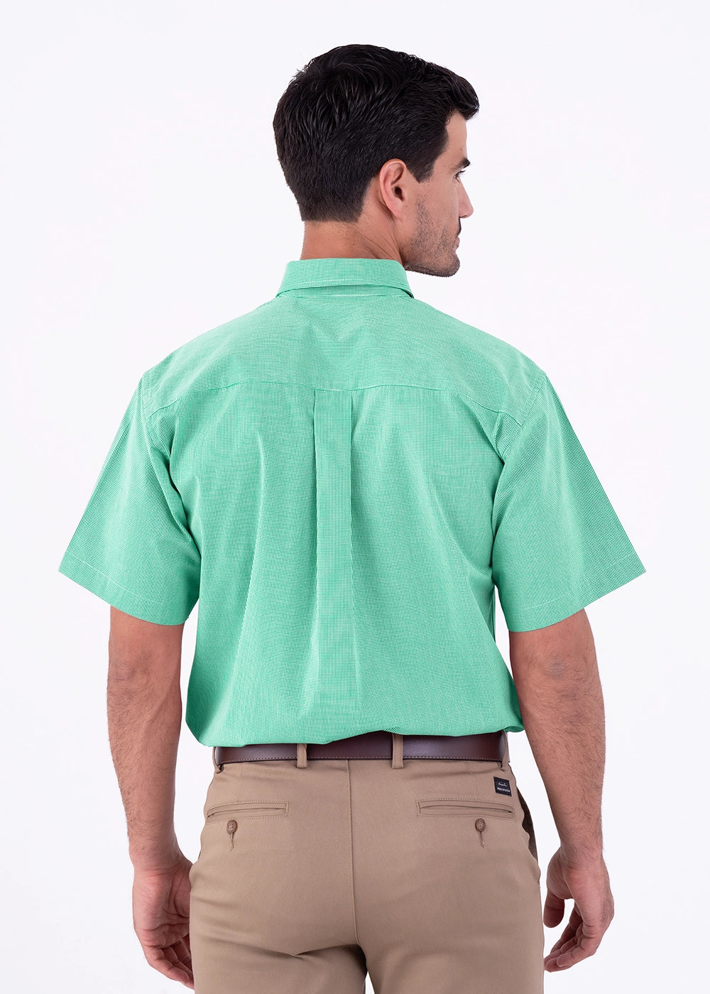 Camisa Hombre Manga Corta Microcuadro