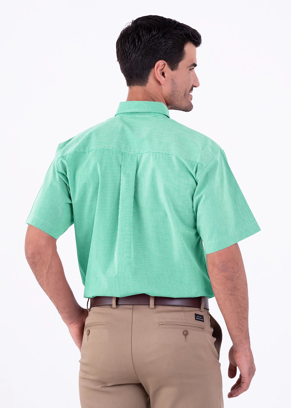 Camisa Hombre Manga Corta Microcuadro