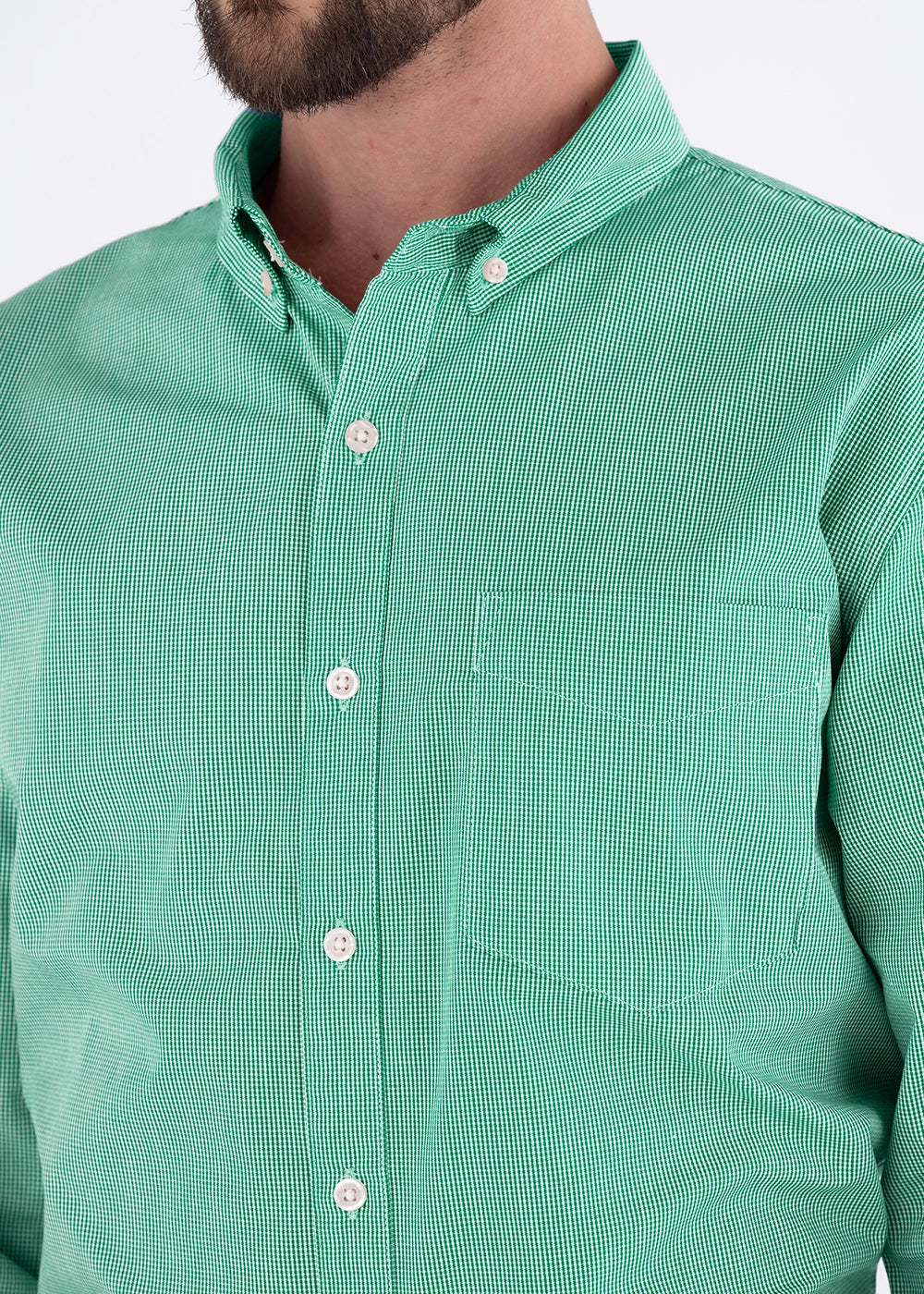 Camisa Hombre Manga Larga Microcuadro