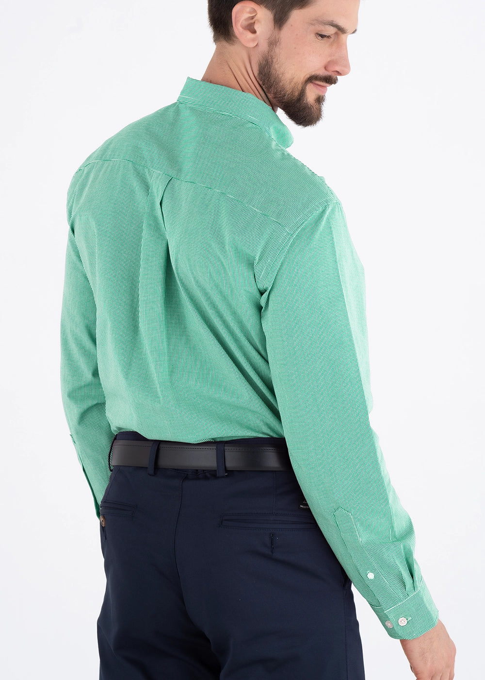 Camisa Hombre Manga Larga Microcuadro