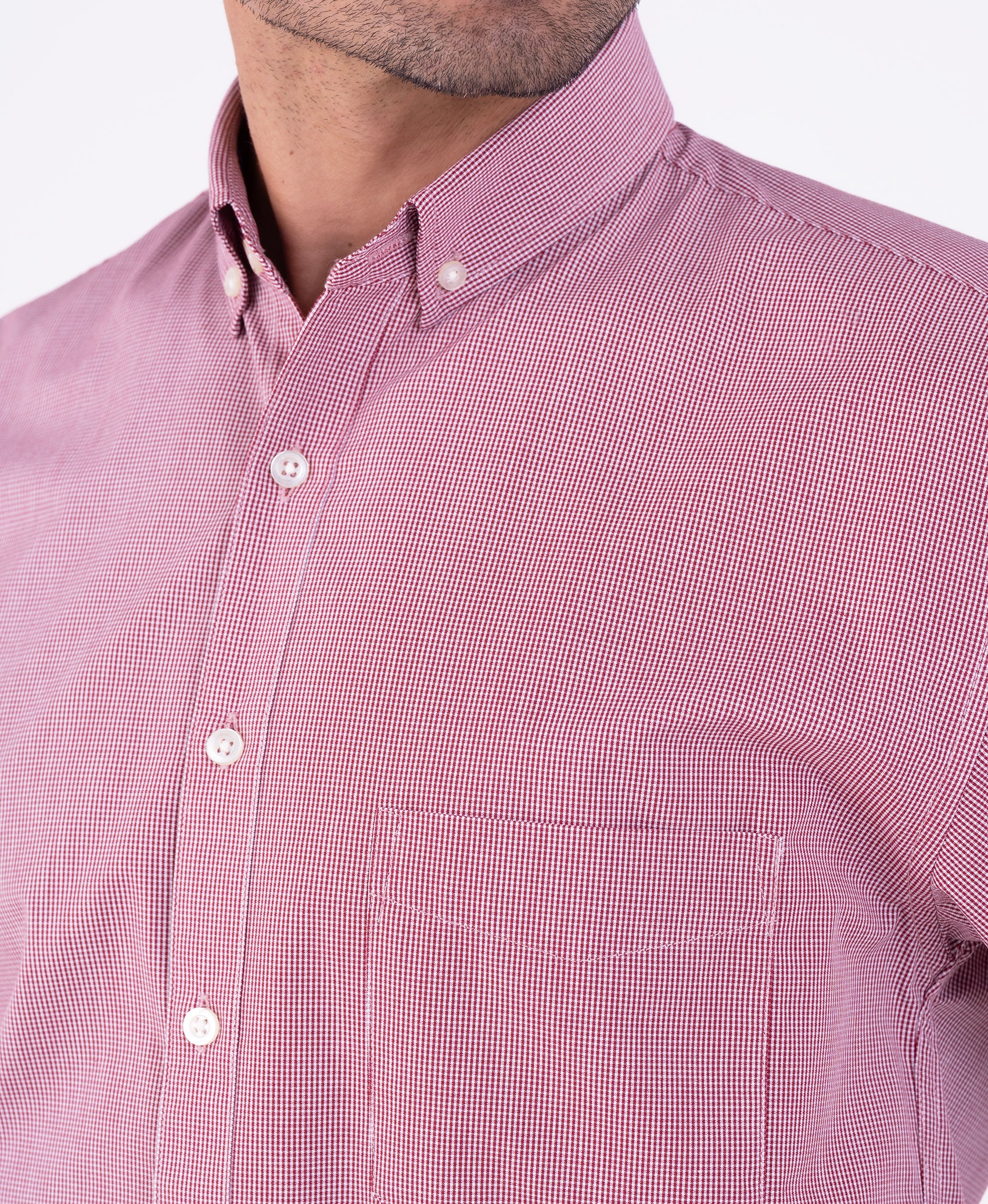 Camisa Hombre Manga Corta Microcuadro