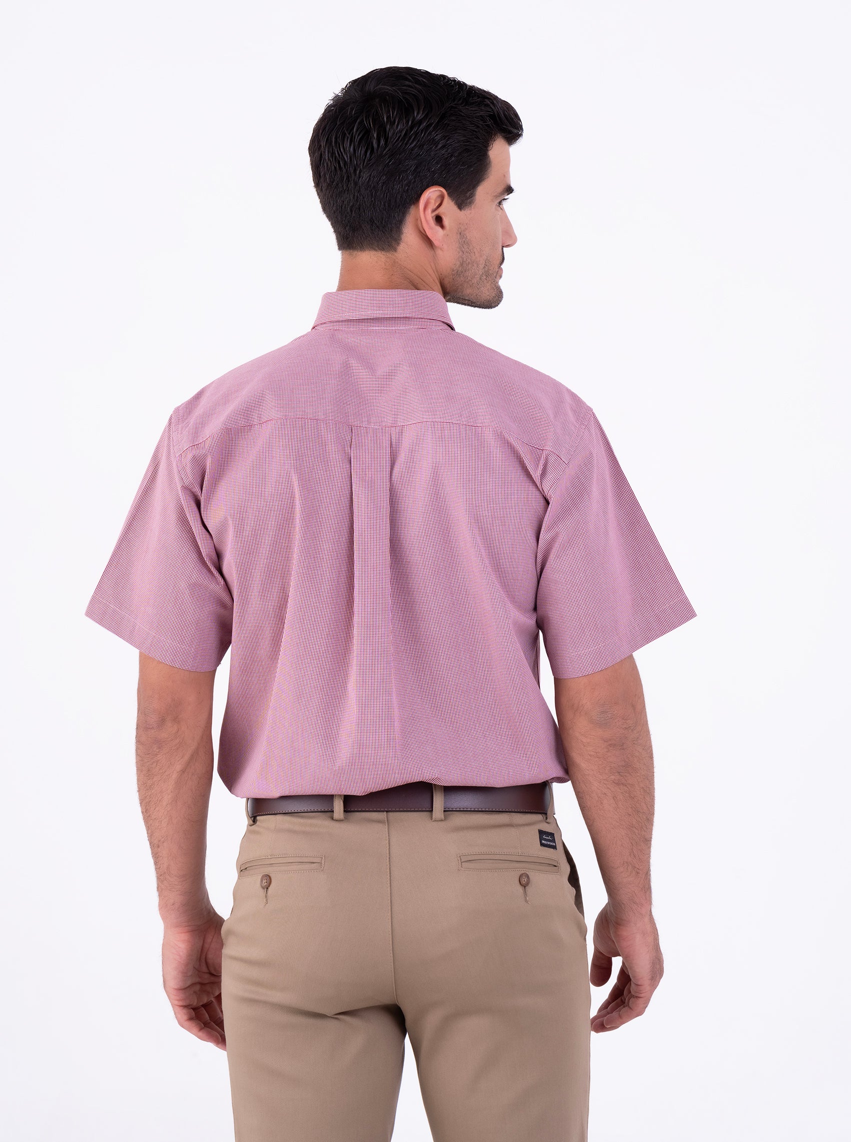 Camisa Hombre Manga Corta Microcuadro