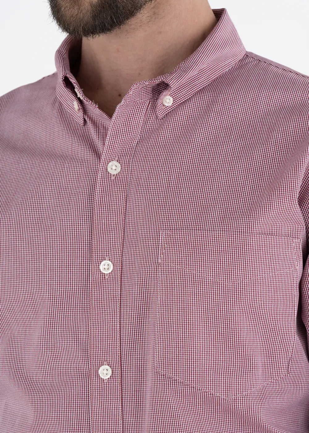 Camisa Hombre Manga Larga Microcuadro