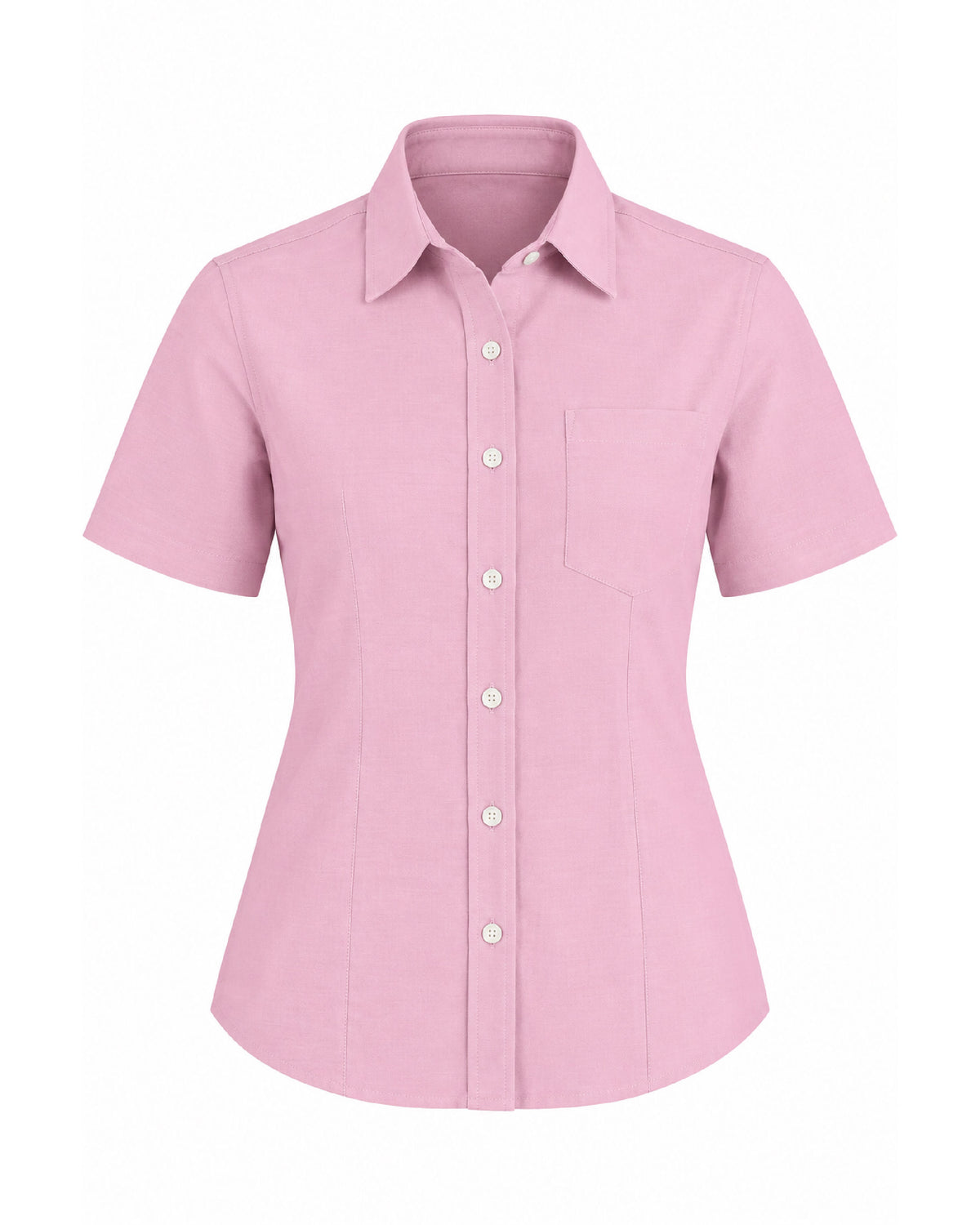 Oxford Manga Corta Blusa Mujer